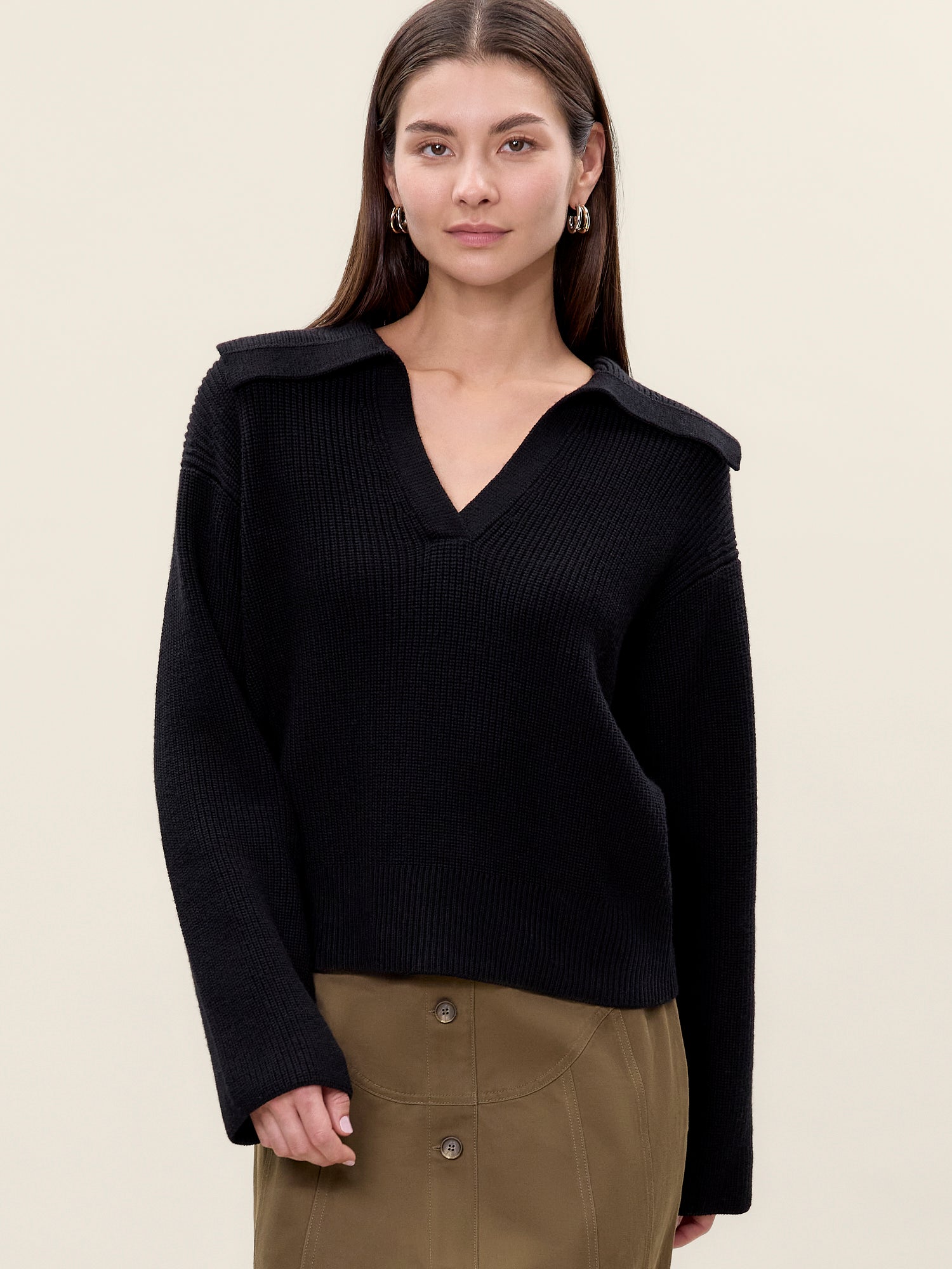 Giselle Knit Sweater in Black by Rebecca Taylor