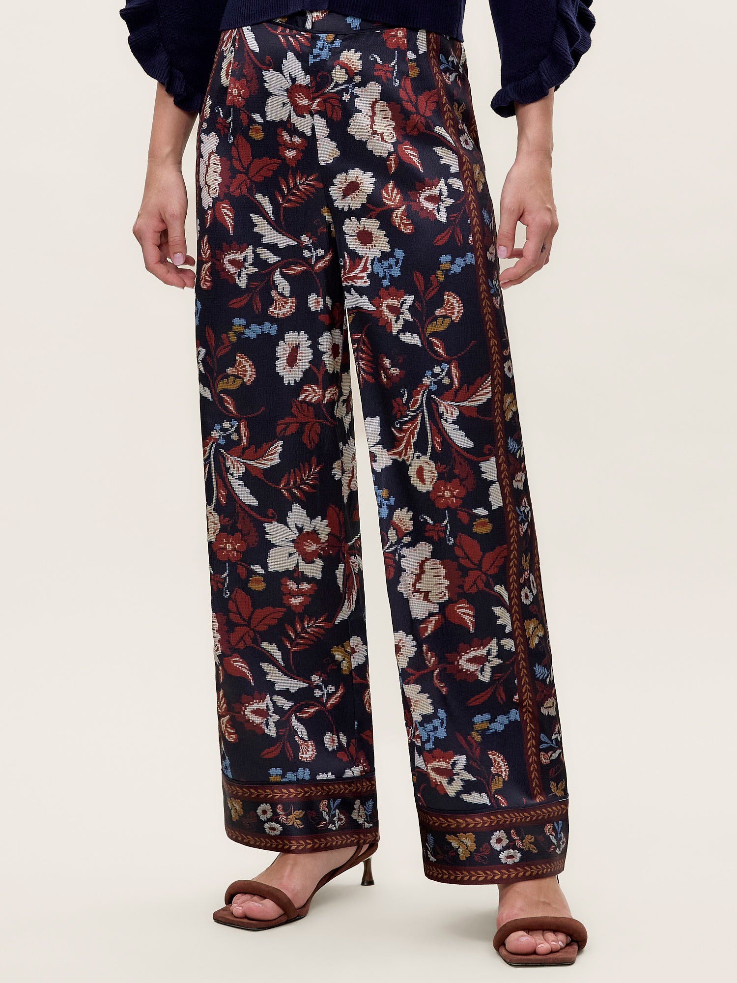 Selah Pant in Navy Combo by Rebecca Taylor