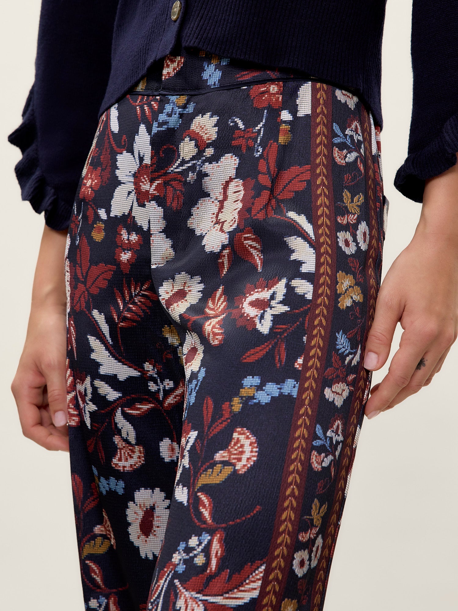 Selah Pant in Navy Combo by Rebecca Taylor