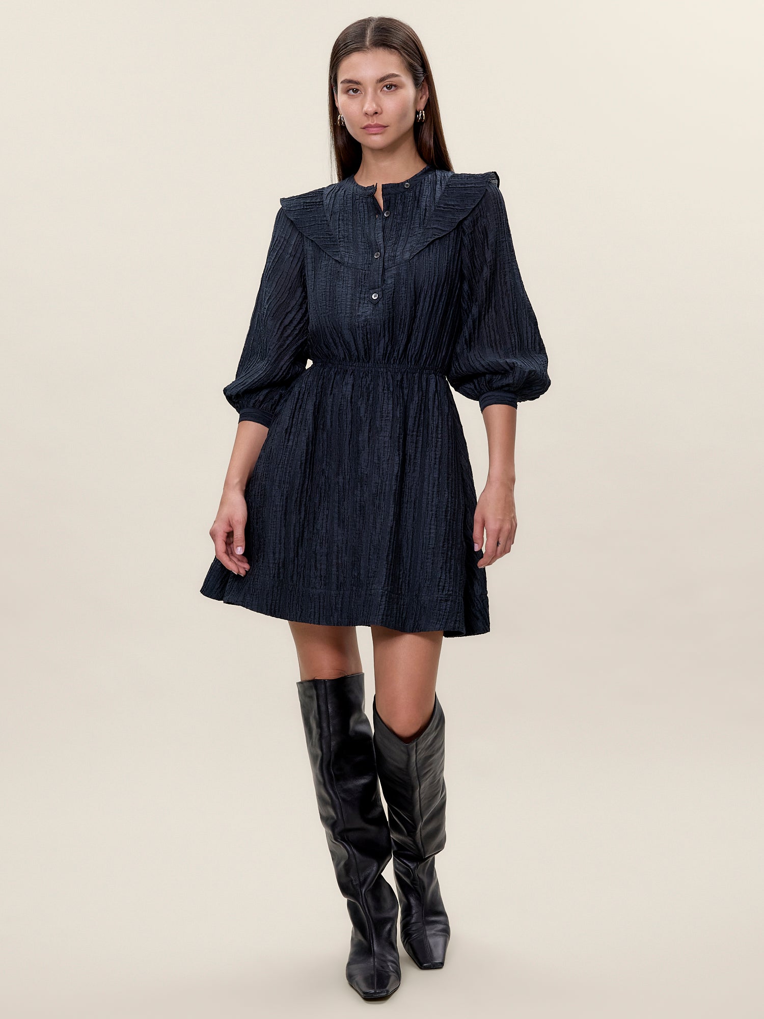 Olivia Mini Dress in Graphite by Rebecca Taylor