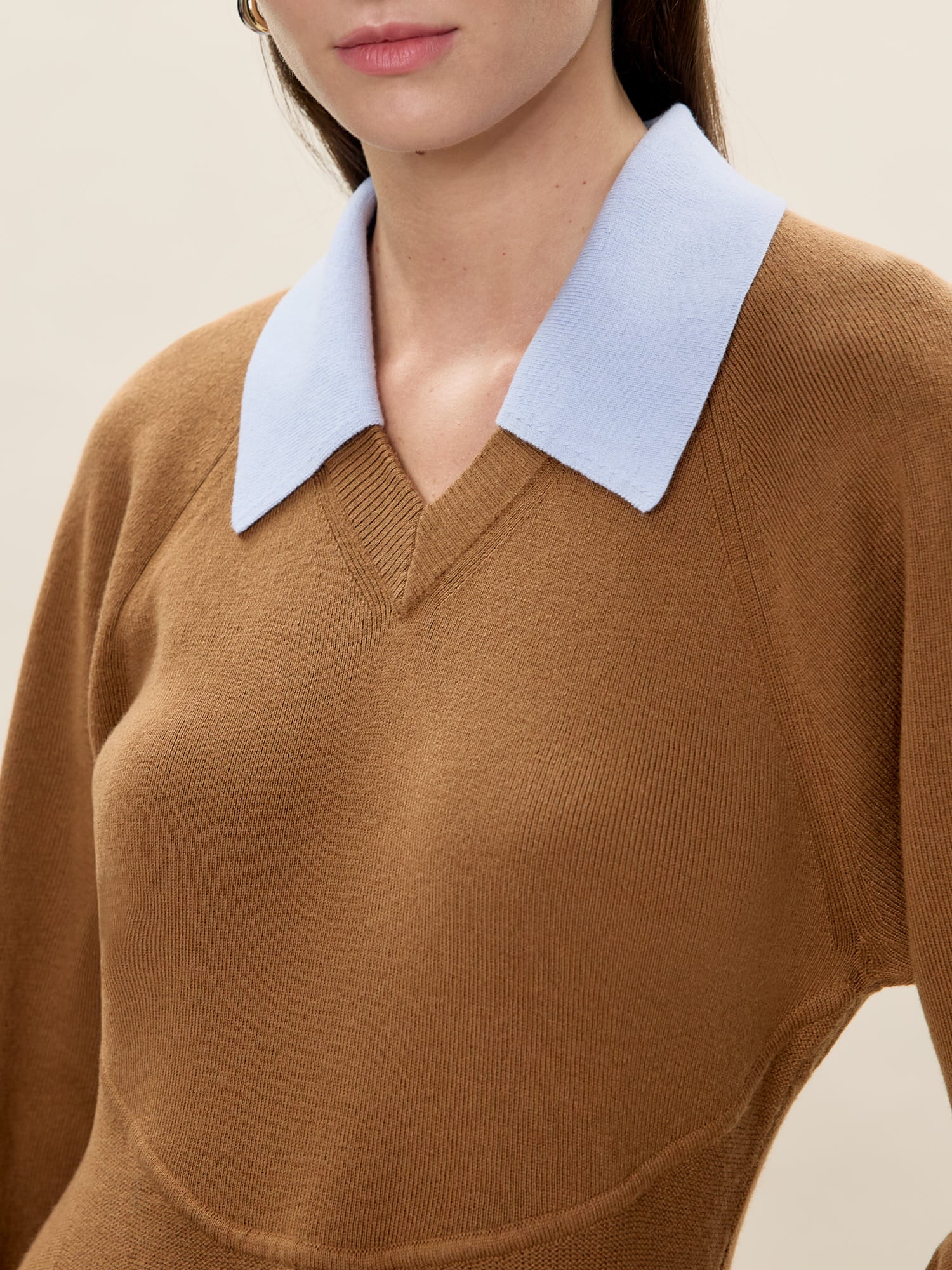 Rhea Sweater Dress in Tobacco by Rebecca Taylor