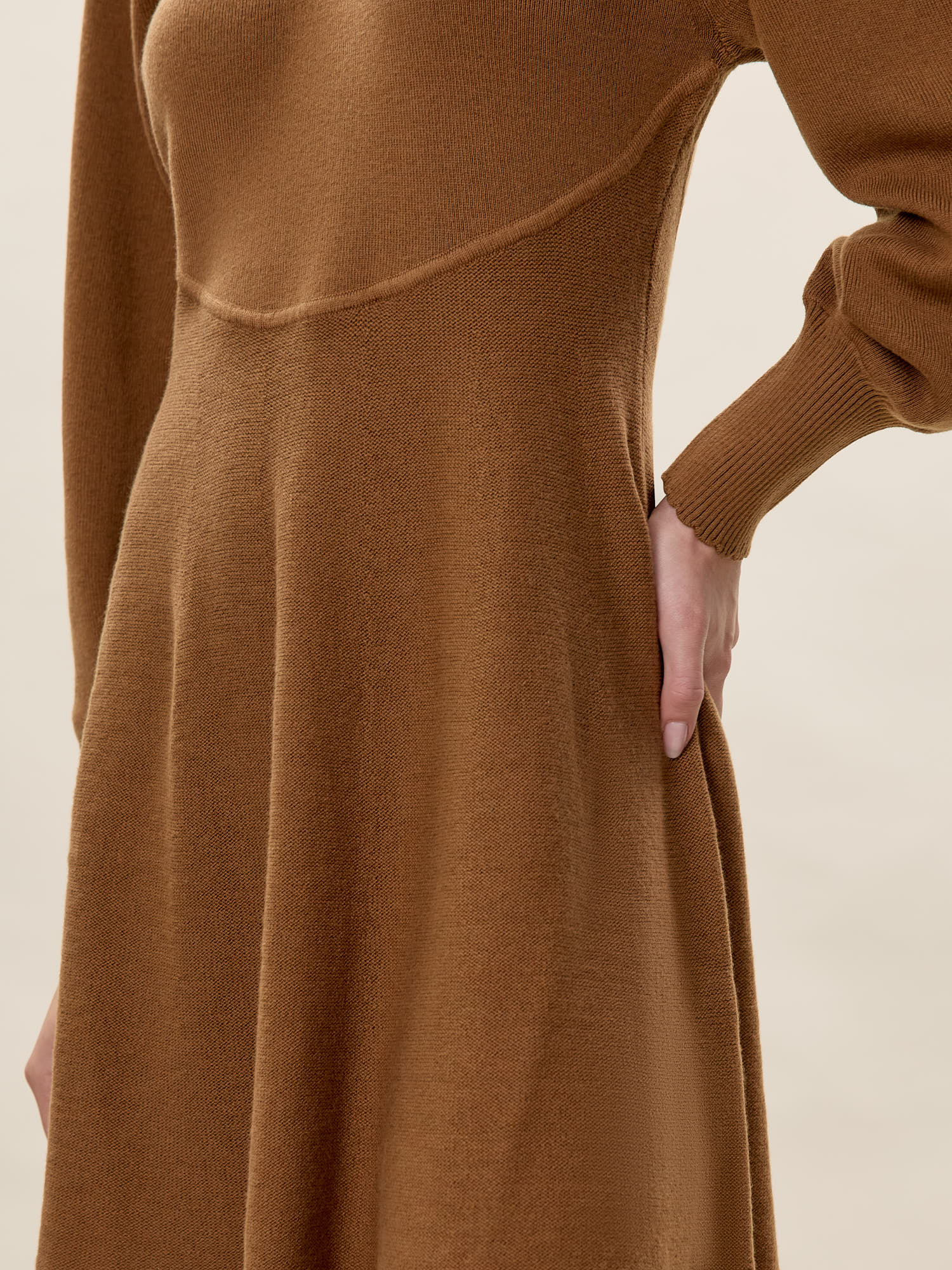 Rhea Sweater Dress in Tobacco by Rebecca Taylor