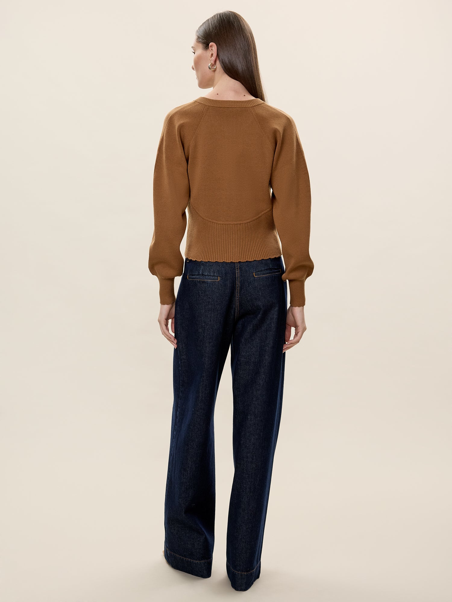 Rhea Knit Cardigan in Tobacco by Rebecca Taylor