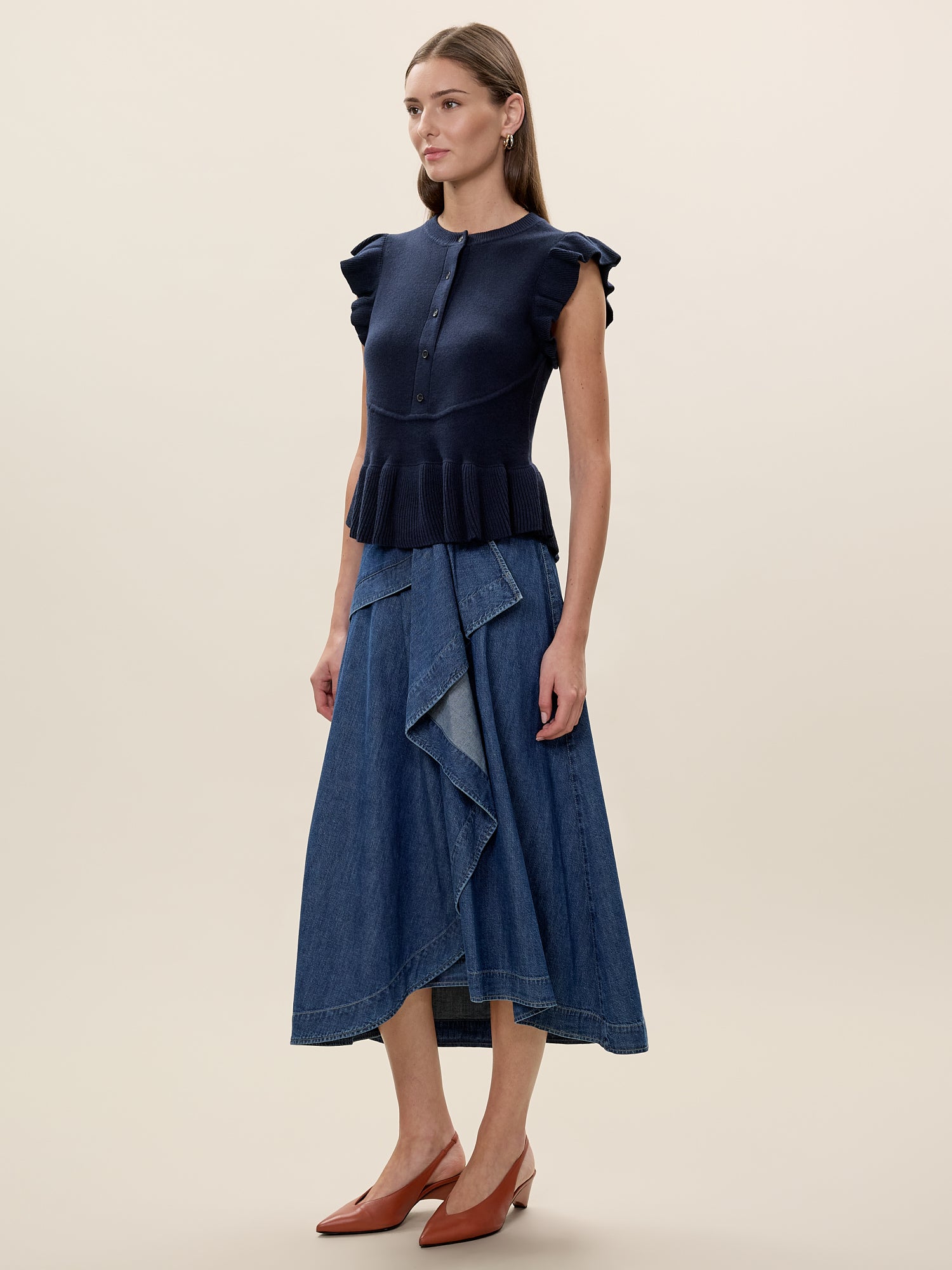 Rhea Knit Sweater in Navy by Rebecca Taylor