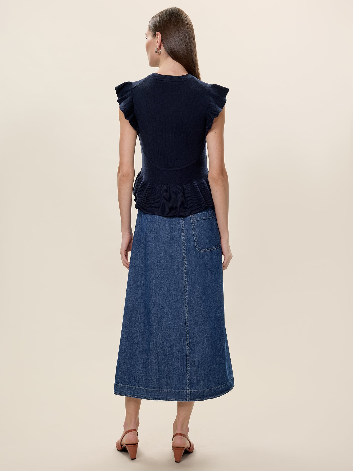 Rhea Knit Sweater in Navy by Rebecca Taylor