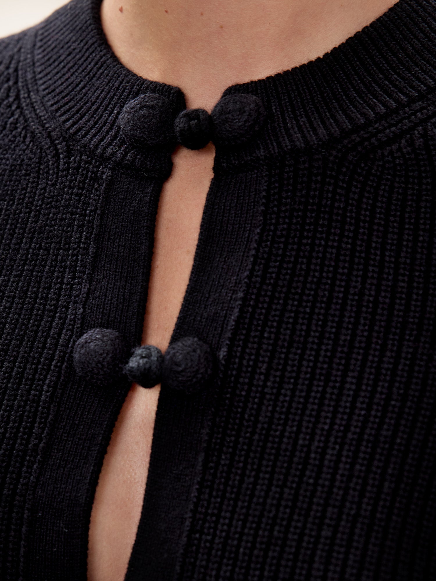 Rhea Knit Peplum Cardi in Black by Rebecca Taylor