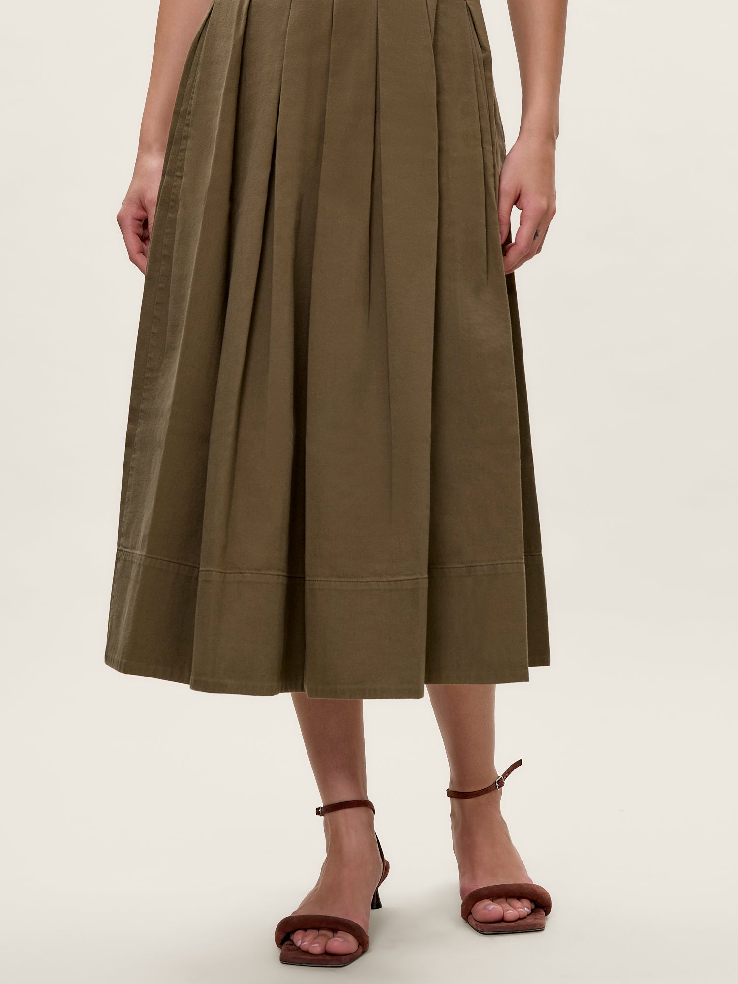 Edith Garment Dyed Dress in Olive by Rebecca Taylor
