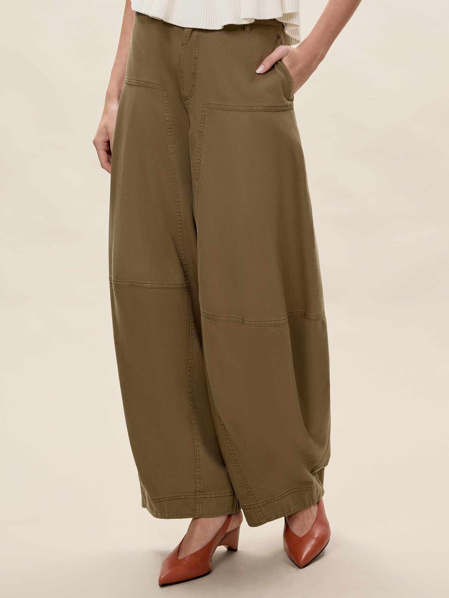 Edith Garment Dyed Jean in Olive by Rebecca Taylor