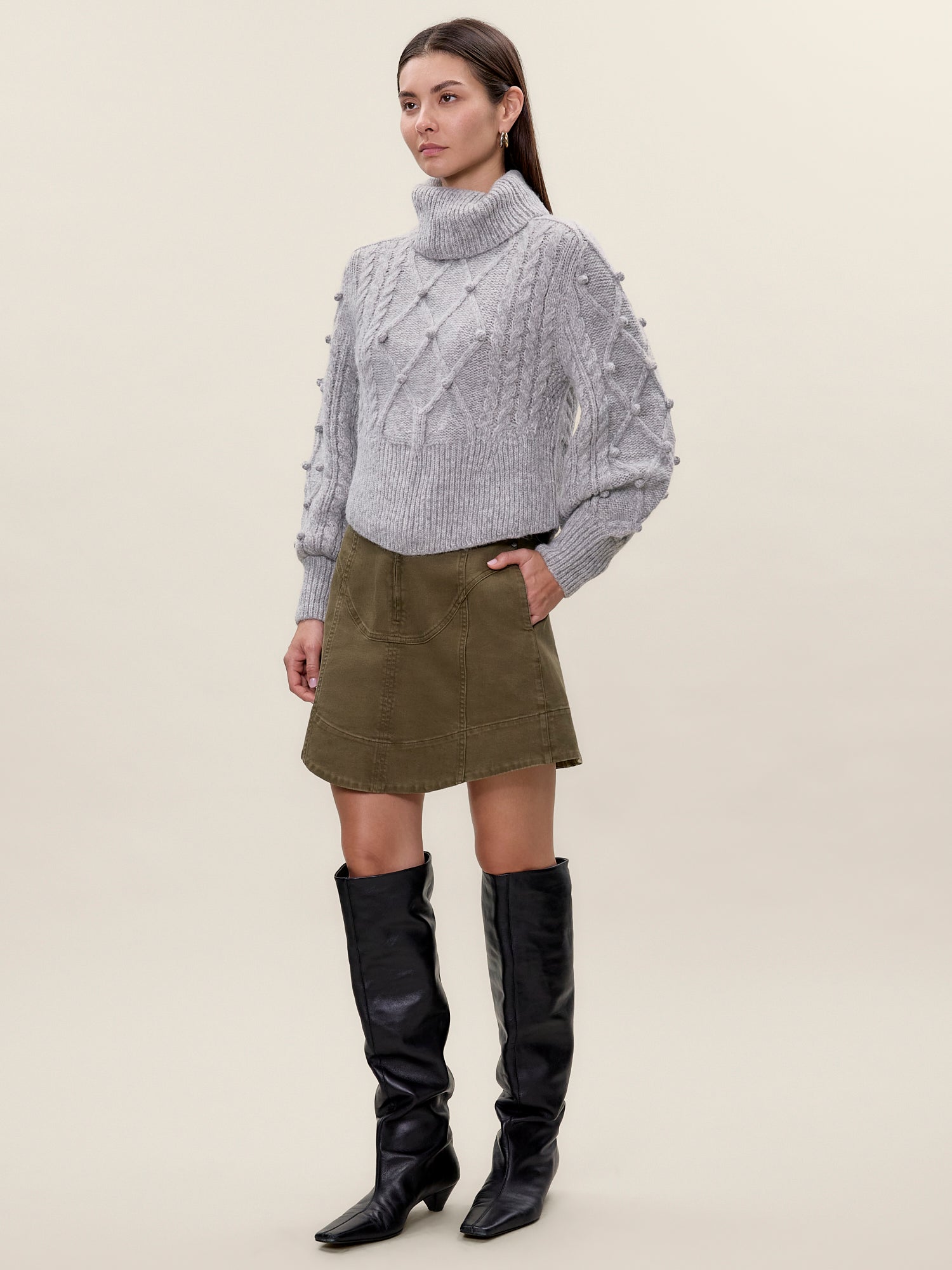 Petra Sweater in Light Grey by Rebecca Taylor