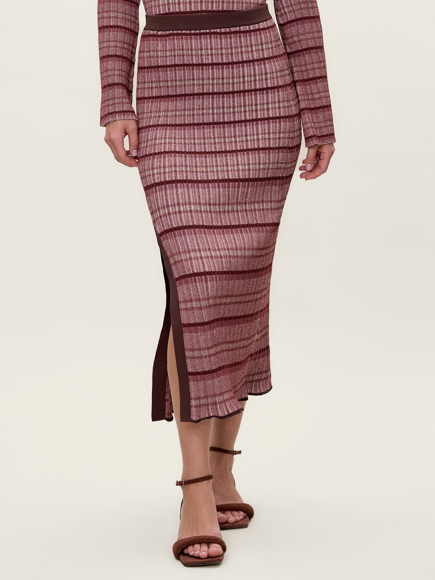 Laine Sweater Skirt in Tearose Multi by Rebecca Taylor