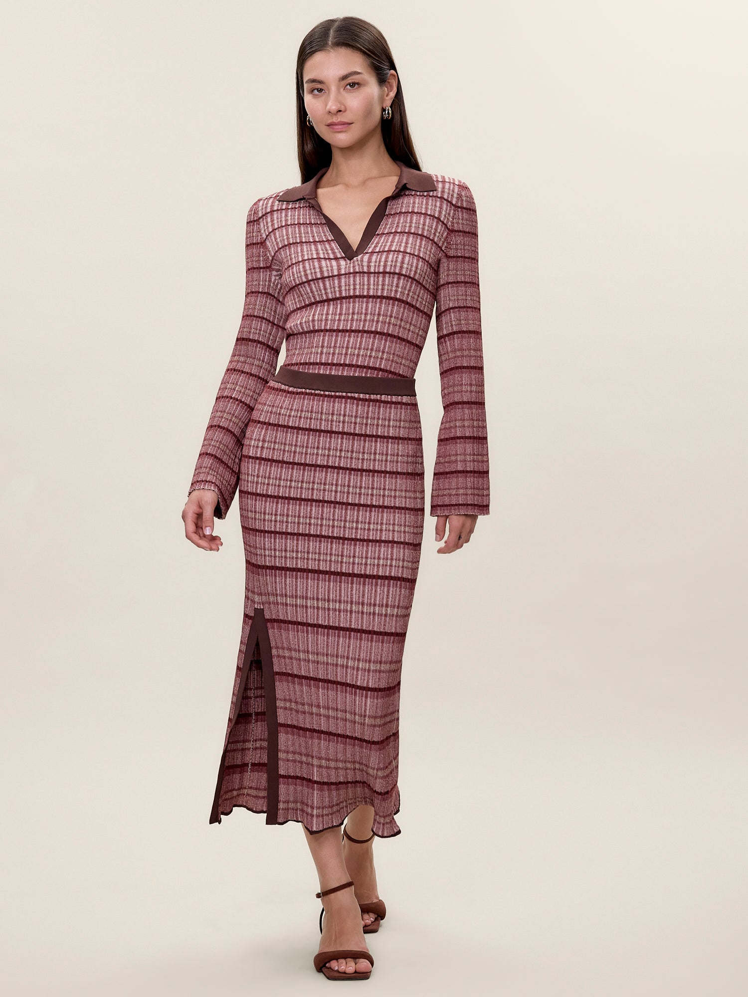 Laine Sweater Skirt in Tearose Multi by Rebecca Taylor