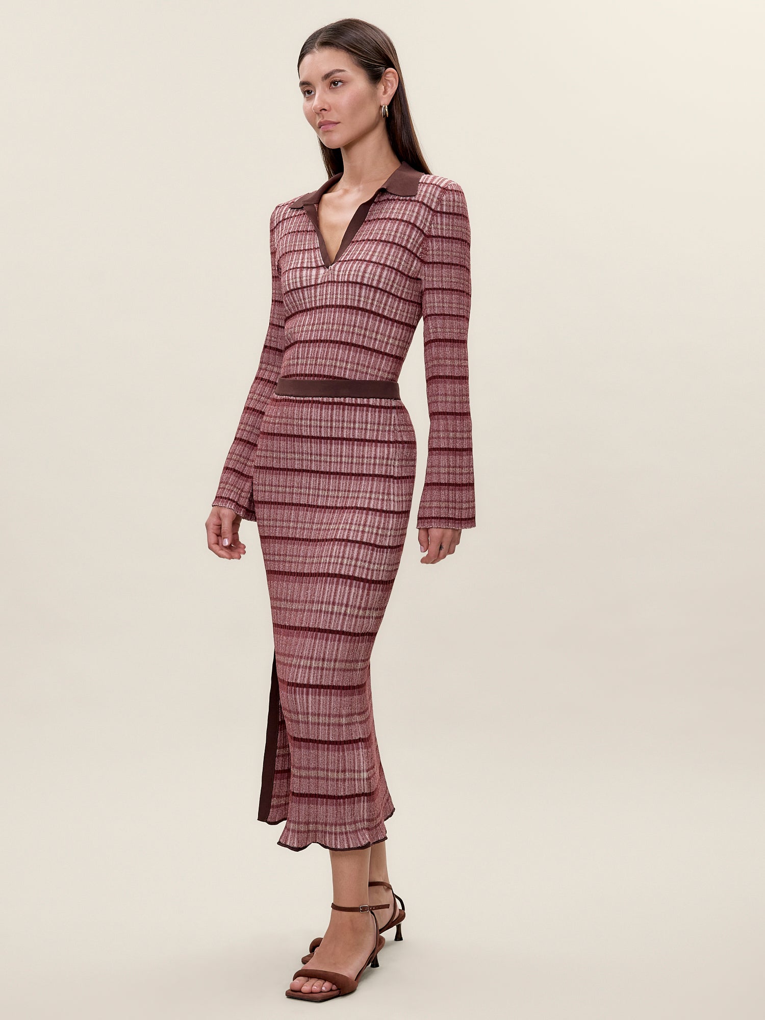 Laine Sweater Skirt in Tearose Multi by Rebecca Taylor