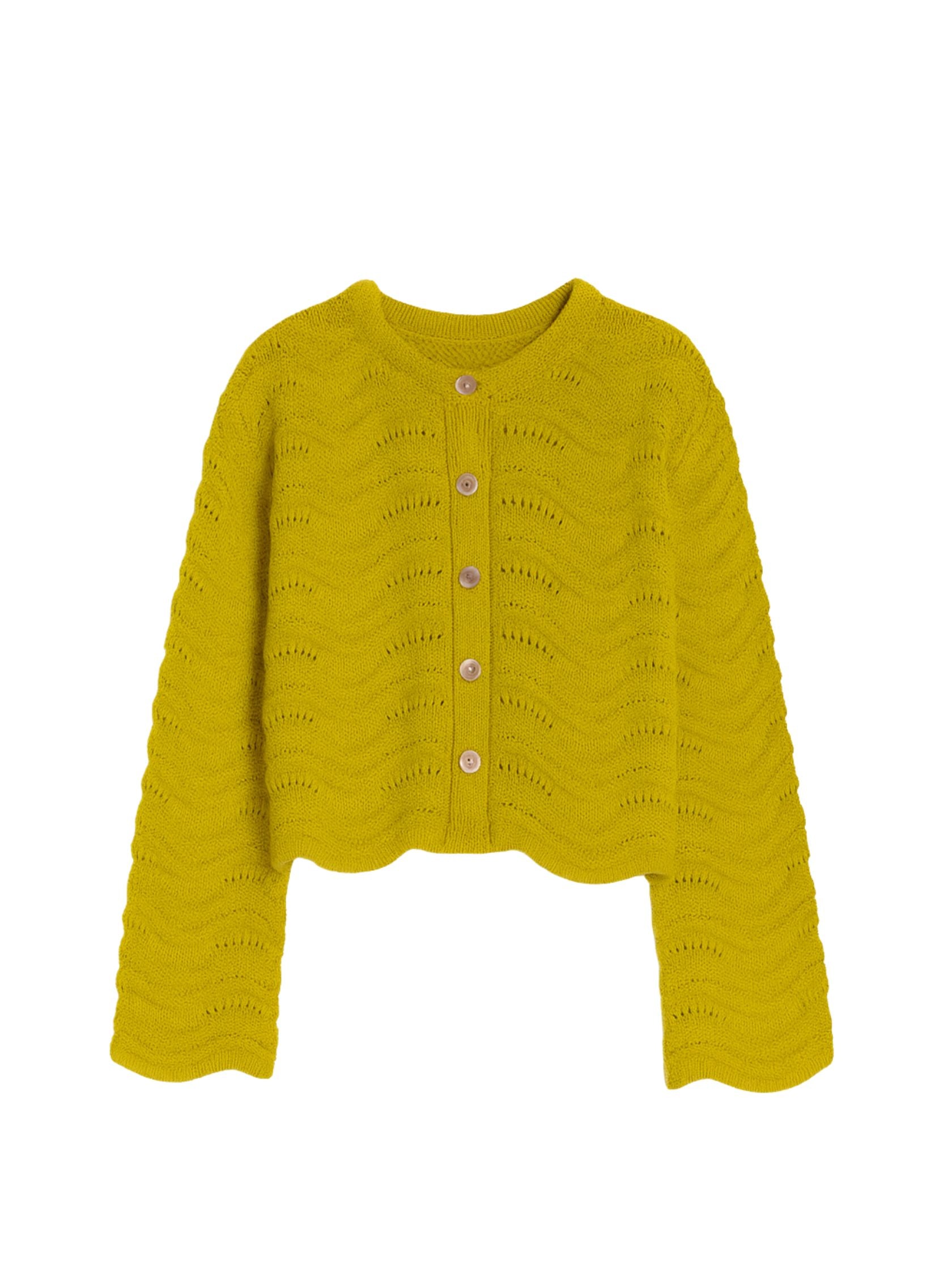 Rem Knit Cardigan in Pear Green by Rebecca Taylor