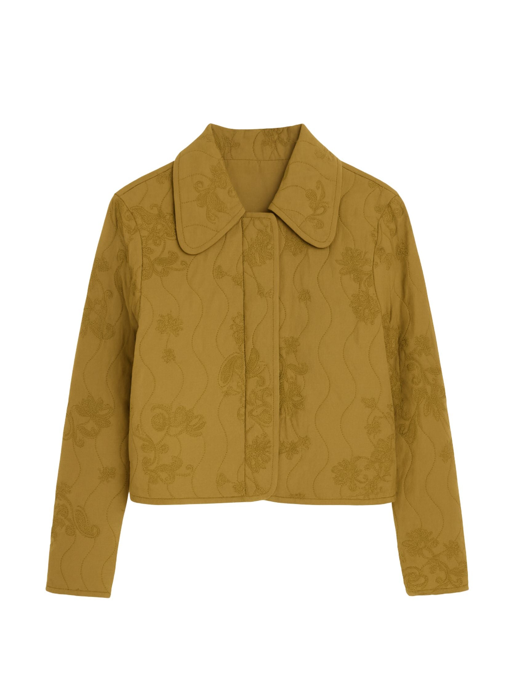 Zuri Quilted Jacket in Leaf Green by Rebecca Taylor