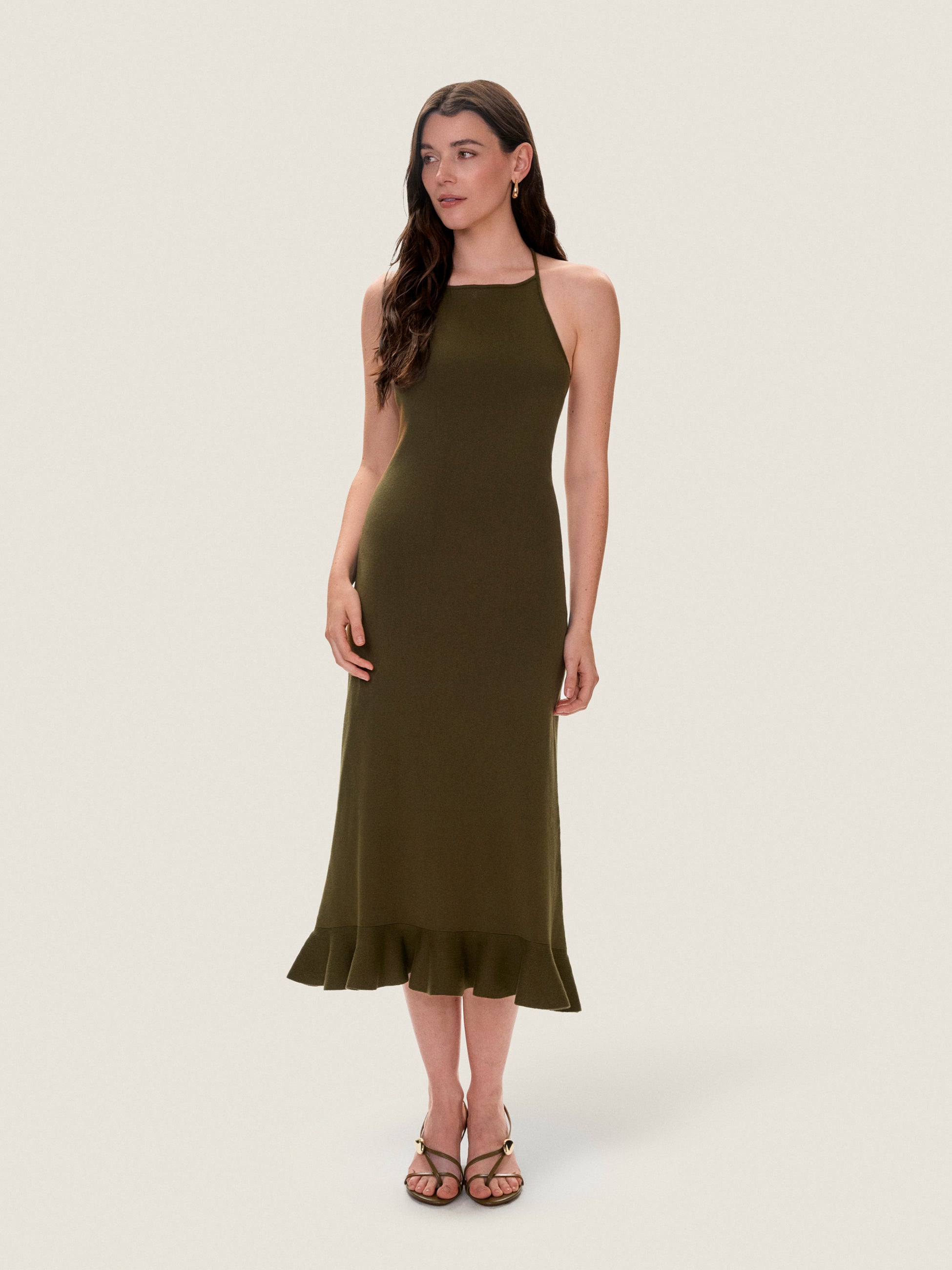 Bailey Sweater Dress in Olive by Rebecca Taylor