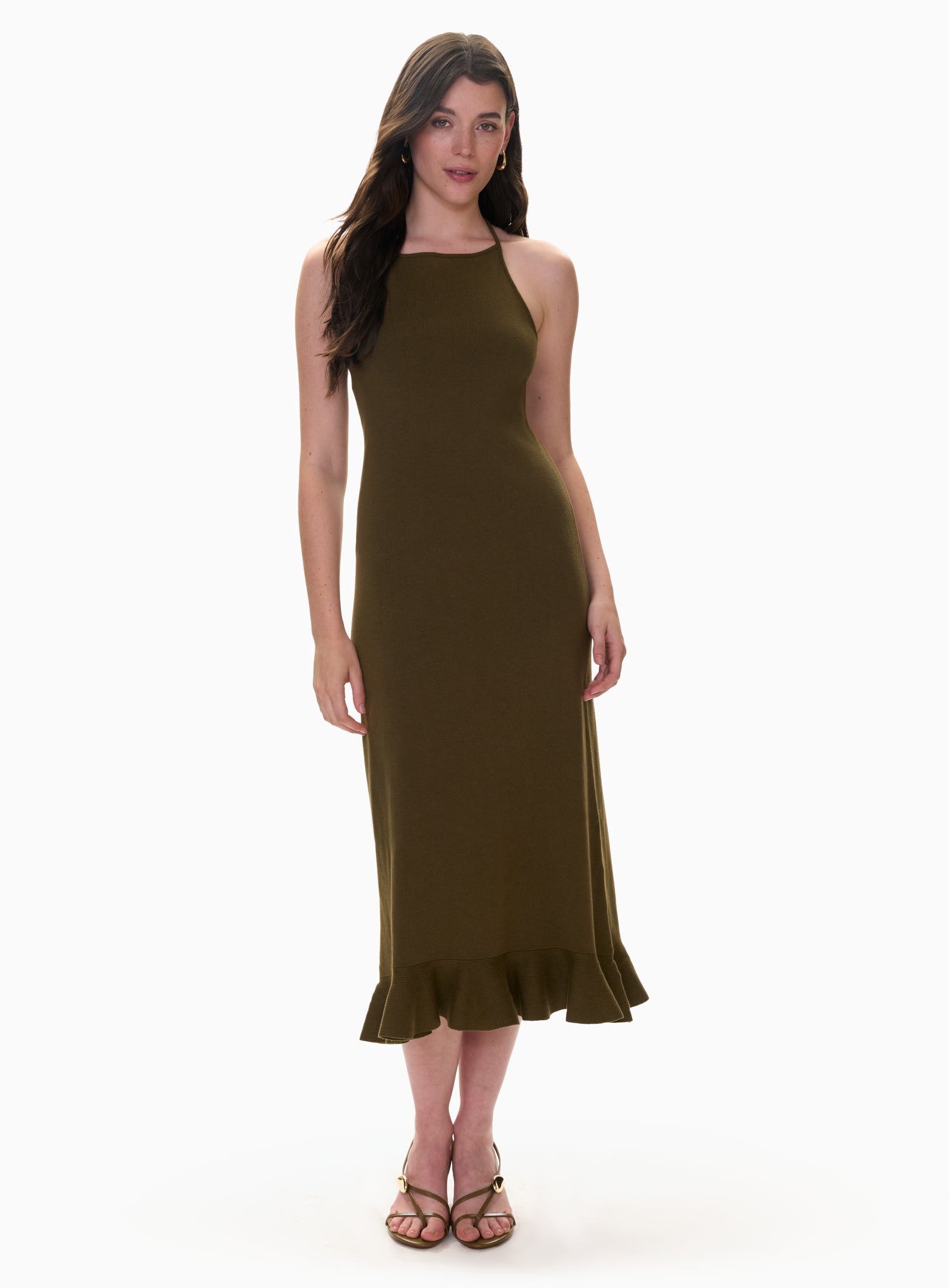Bailey Sweater Dress in Olive by Rebecca Taylor