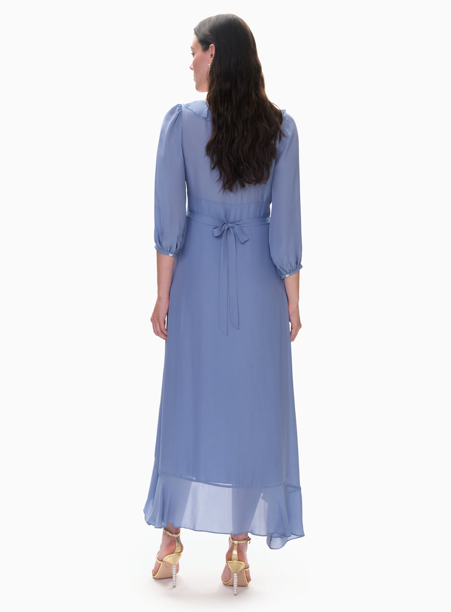Cecilia Ruffle Dress in Cornflower by Rebecca Taylor