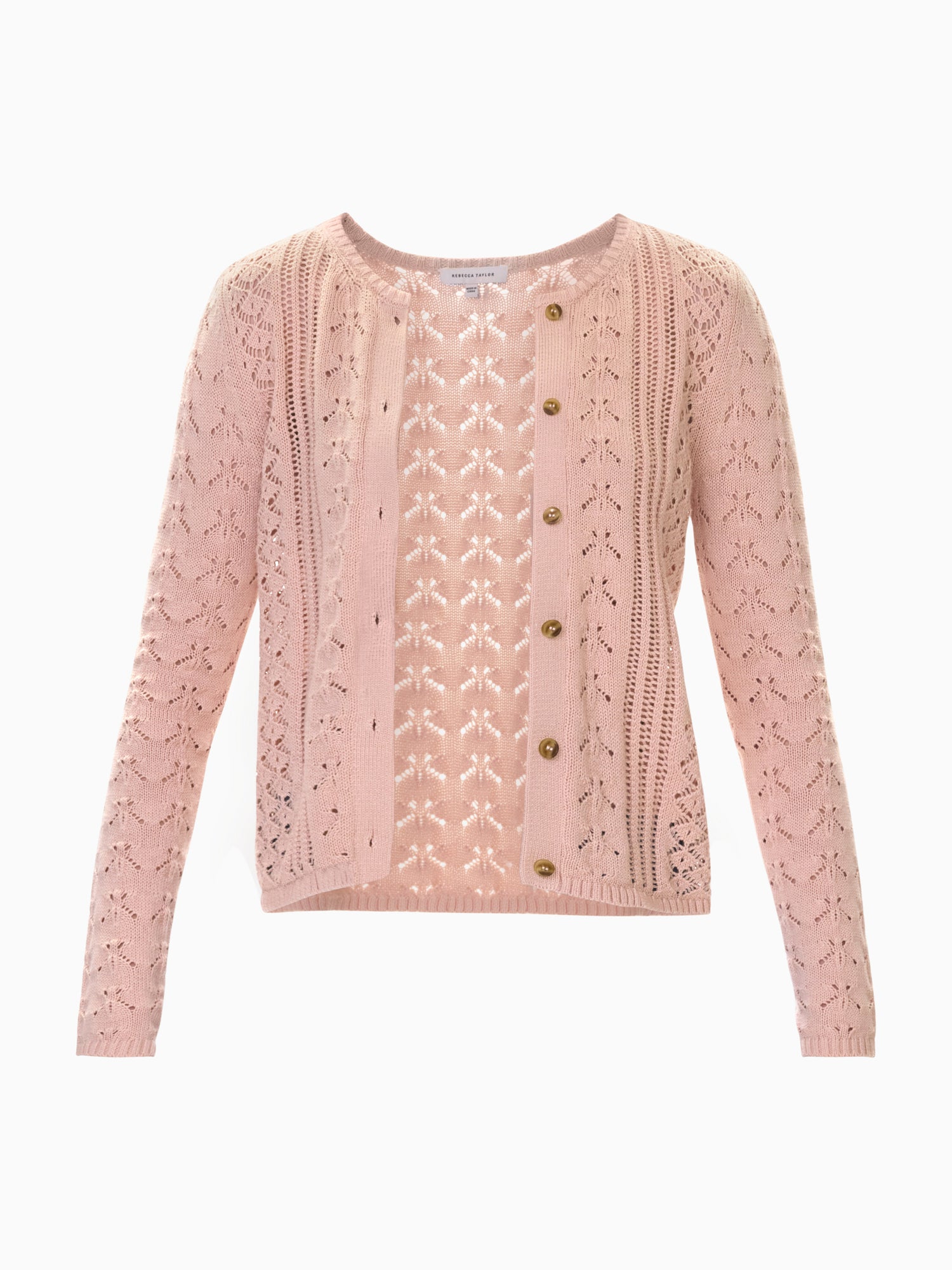 Hannah Pointelle Cardi in Desert Rose by Rebecca Taylor