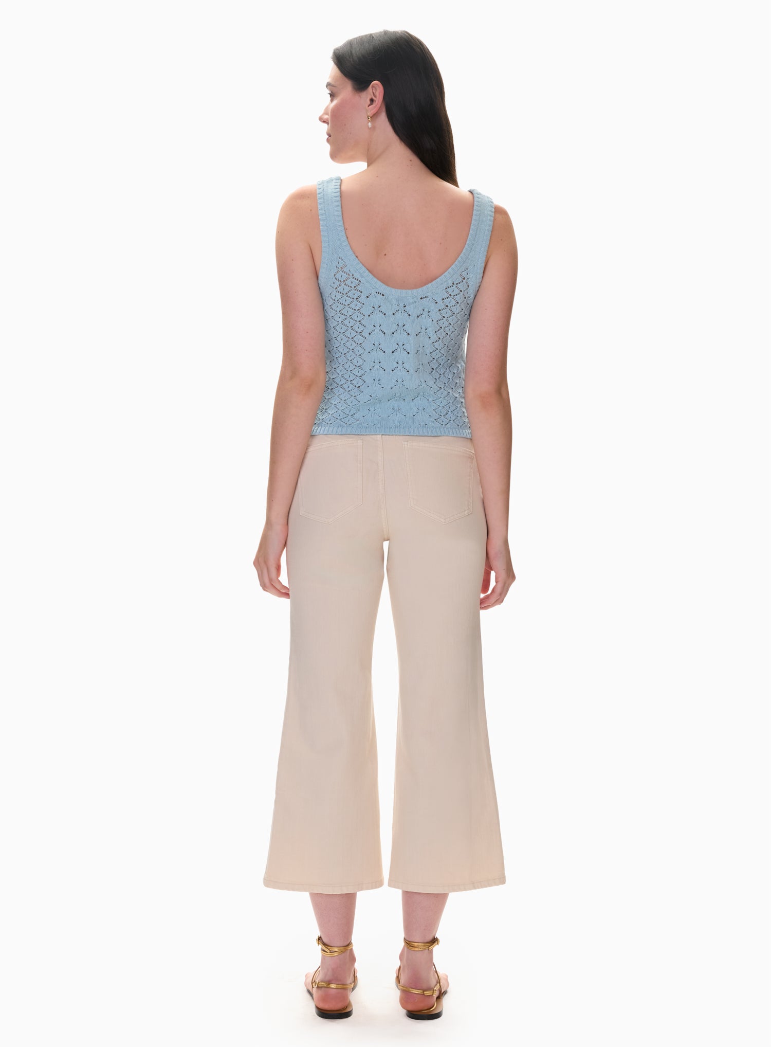 Hannah Pointelle Tank in Seafoam by Rebecca Taylor