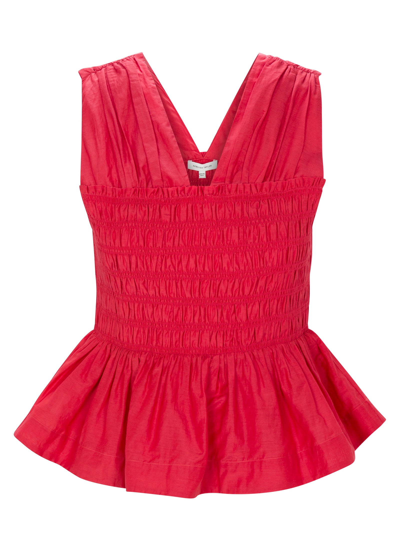 Merrick Silk Cotton Top in Scarlet by Rebecca Taylor