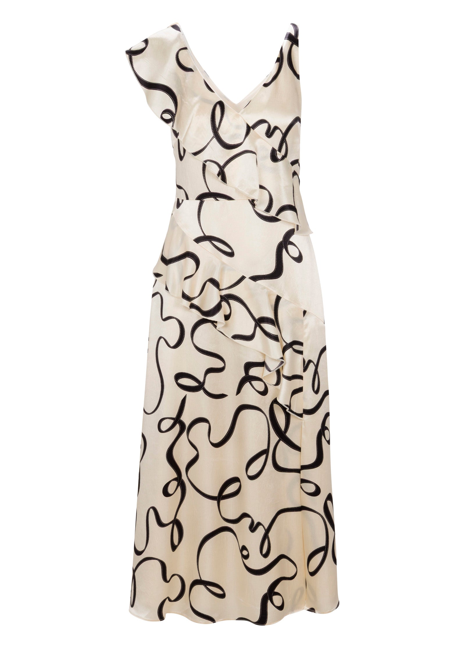 Hollis Satin Dress in Ribbon Print by Rebecca Taylor