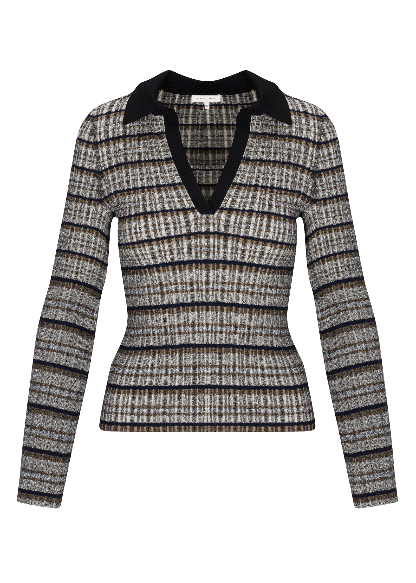 Laine Knit Sweater in Black Multi by Rebecca Taylor