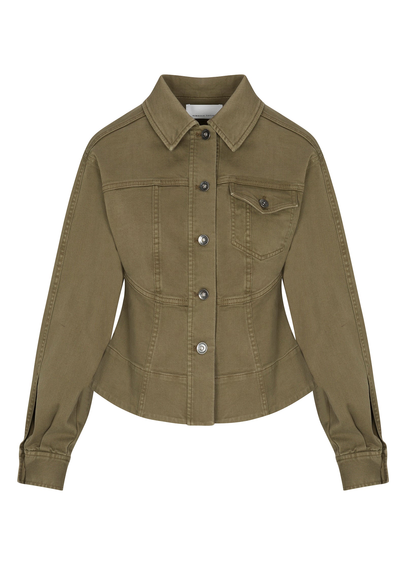 Carmen Garment Dyed Jacket in Olive by Rebecca Taylor
