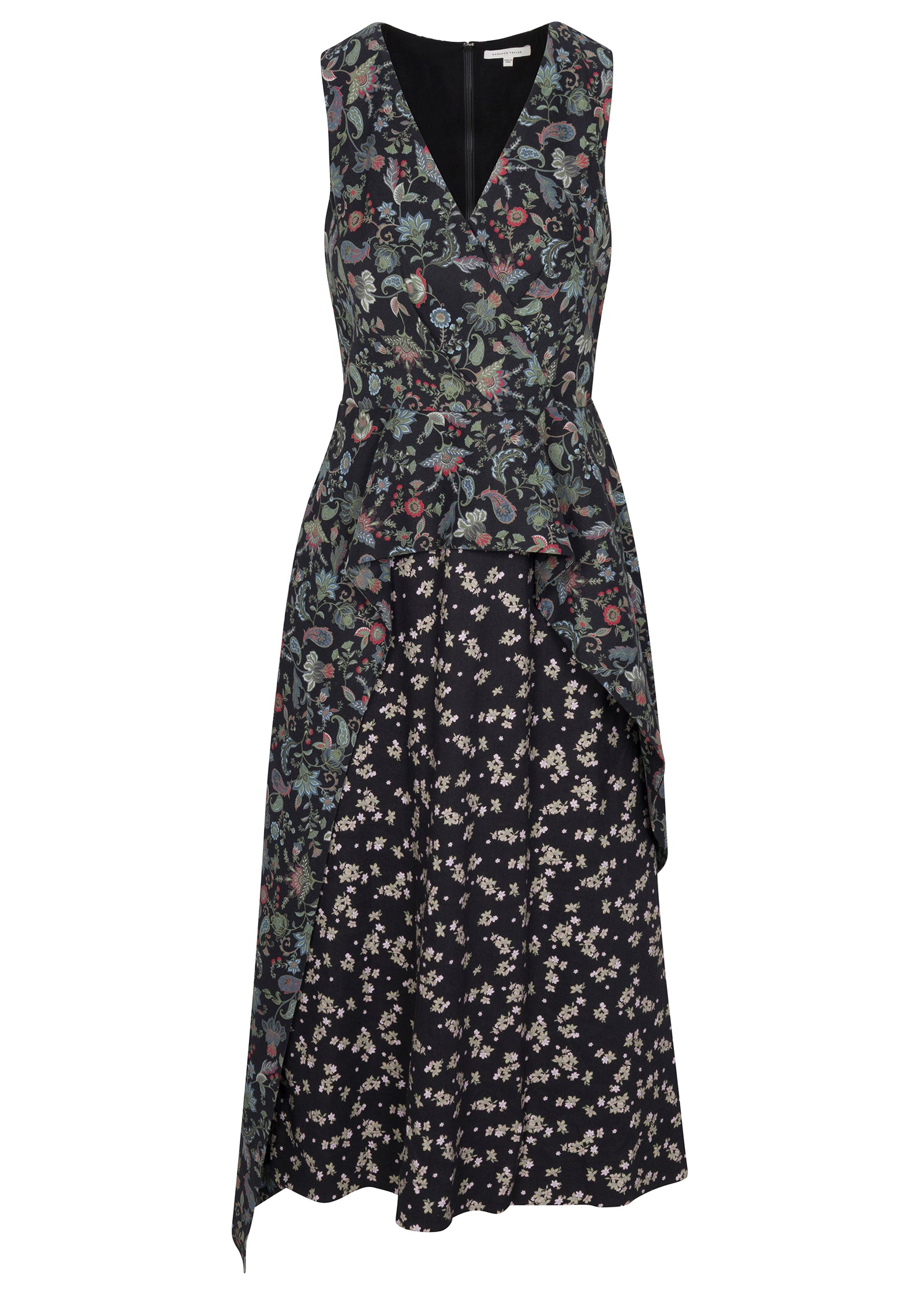 Aurelia Stretch Linen Dress in Navy Multi by Rebecca Taylor