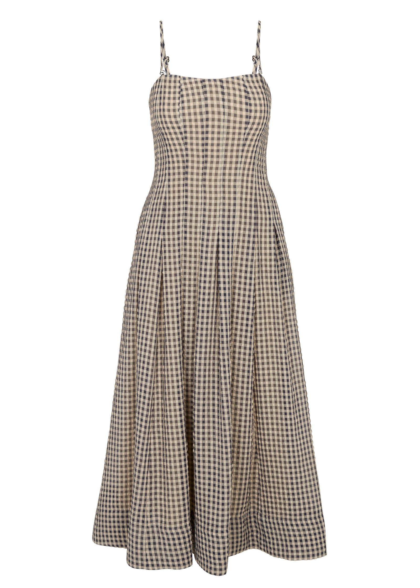 Aster Gingham Dress in Blue Combo by Rebecca Taylor