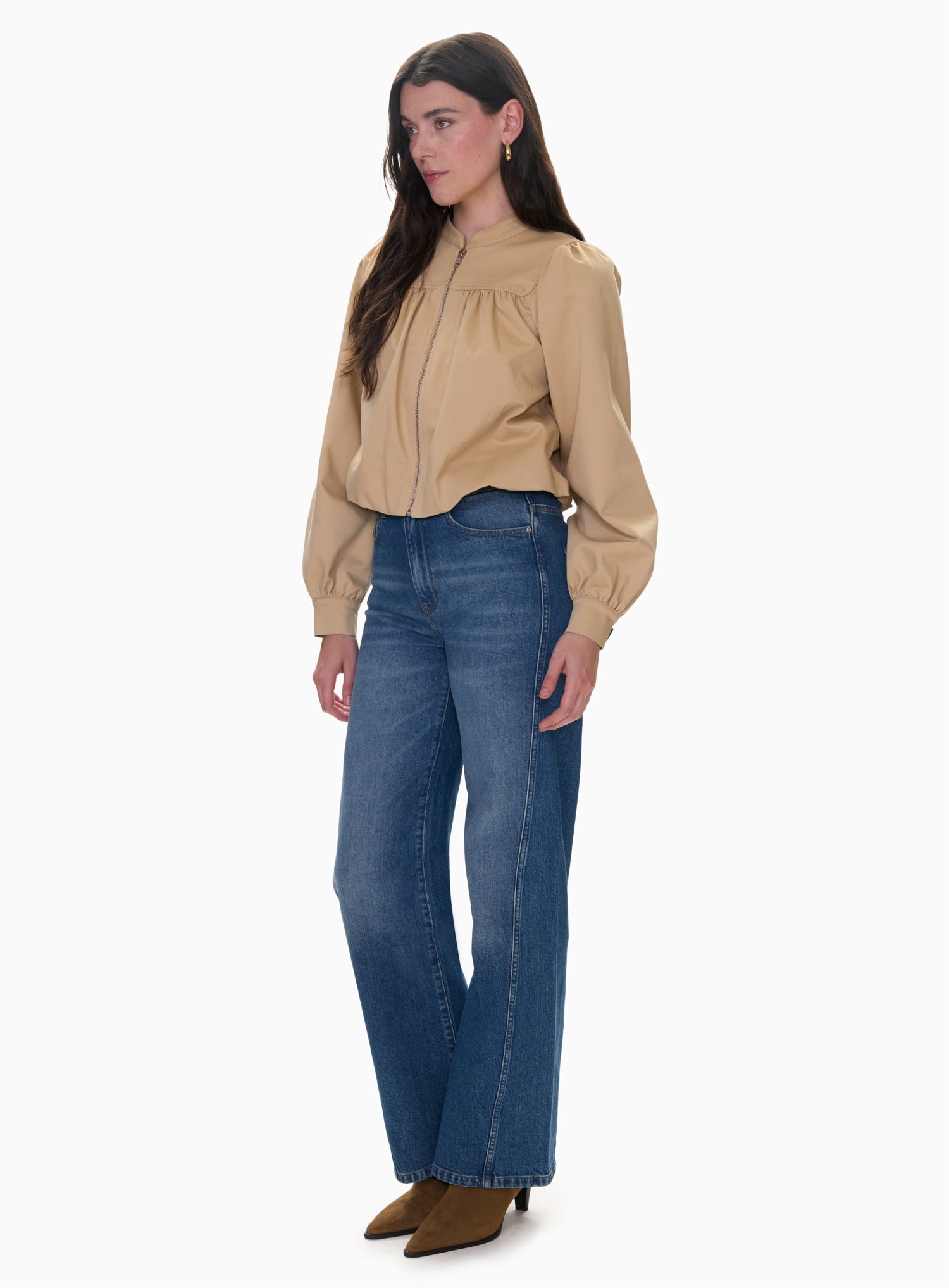 Isabel Bubble Jacket in Khaki by Rebecca Taylor