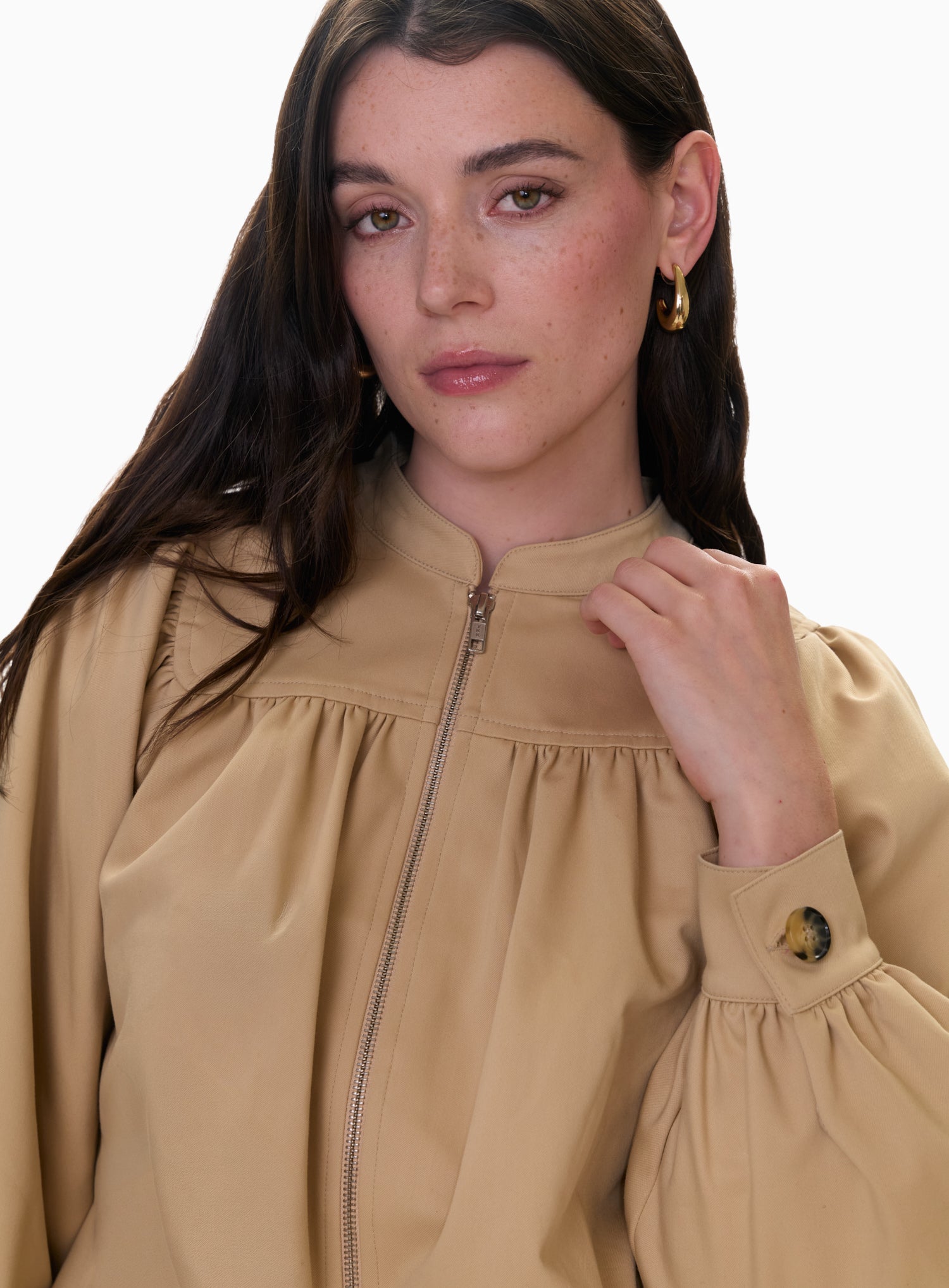 Isabel Bubble Jacket in Khaki by Rebecca Taylor