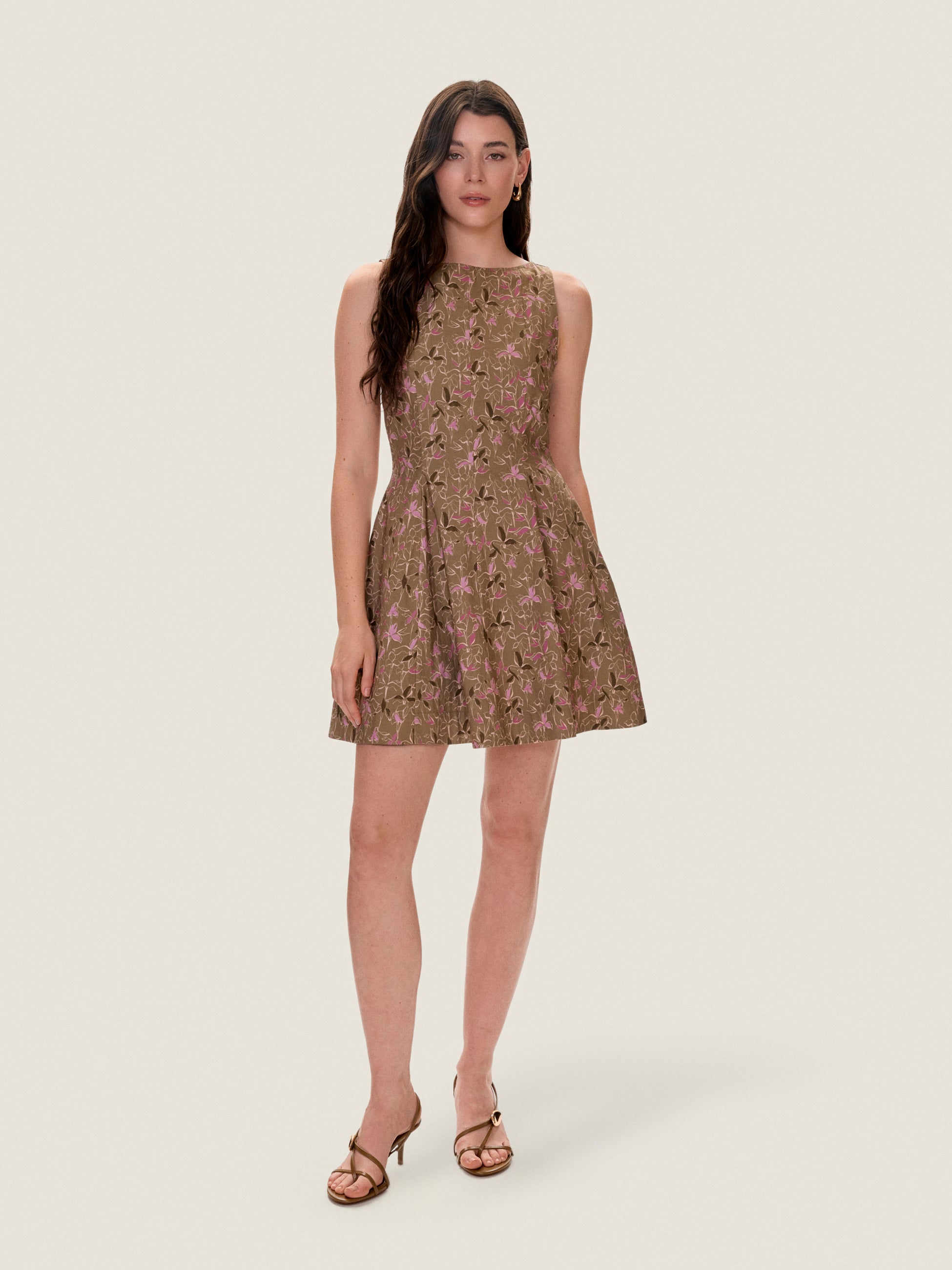 Madelyn Seamed Mini Dress in Olive Multi by Rebecca Taylor