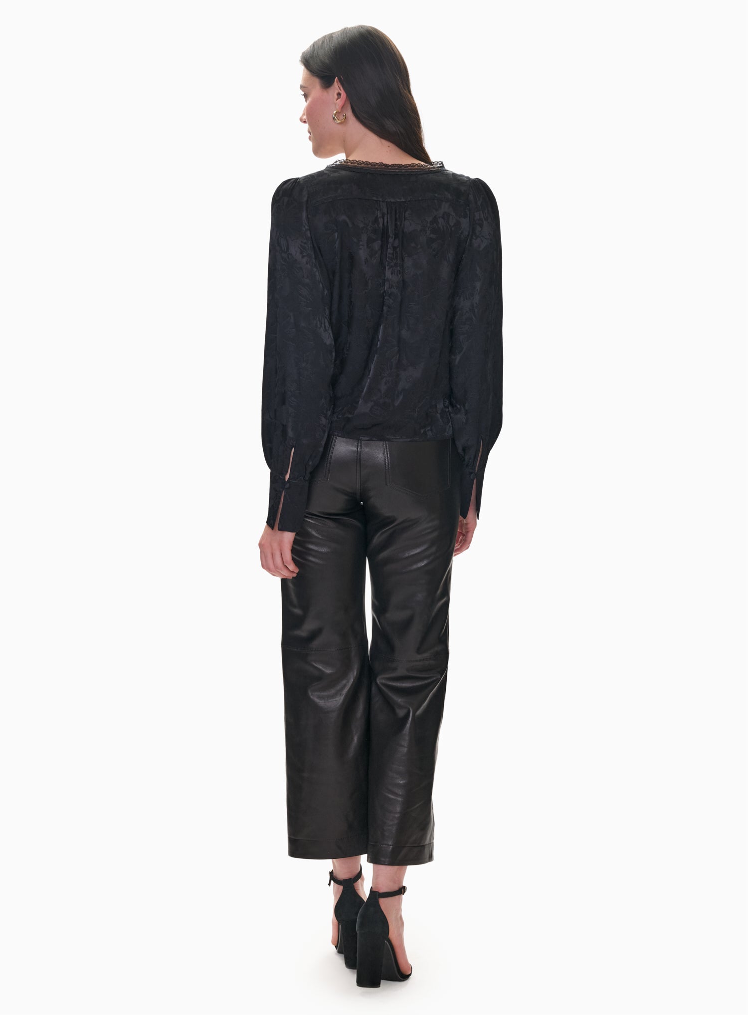 Madison Crop Kick Flare in Noir by Rebecca Taylor