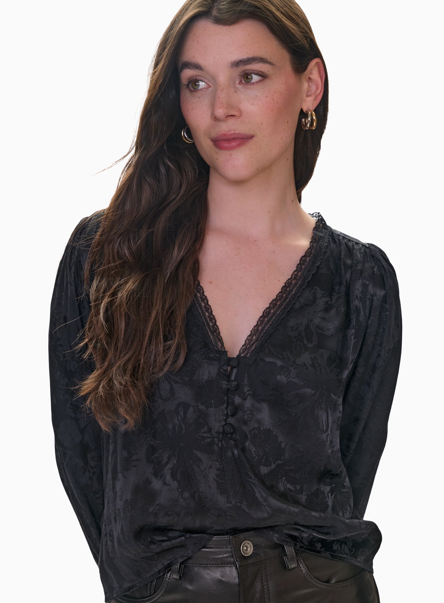 Madison Crop Kick Flare in Noir by Rebecca Taylor