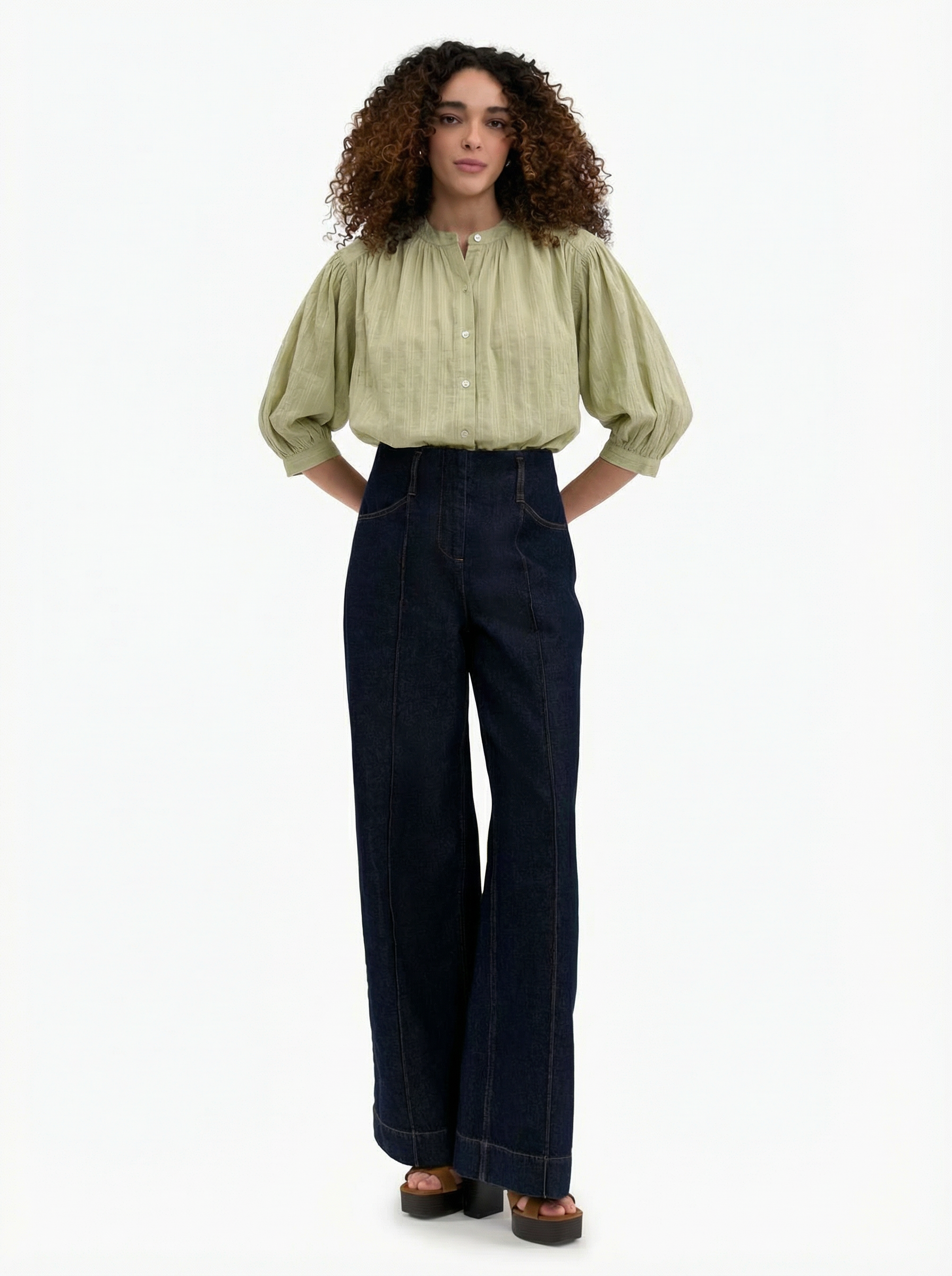 Marianne Blouse in Pale Sage by Rebecca Taylor