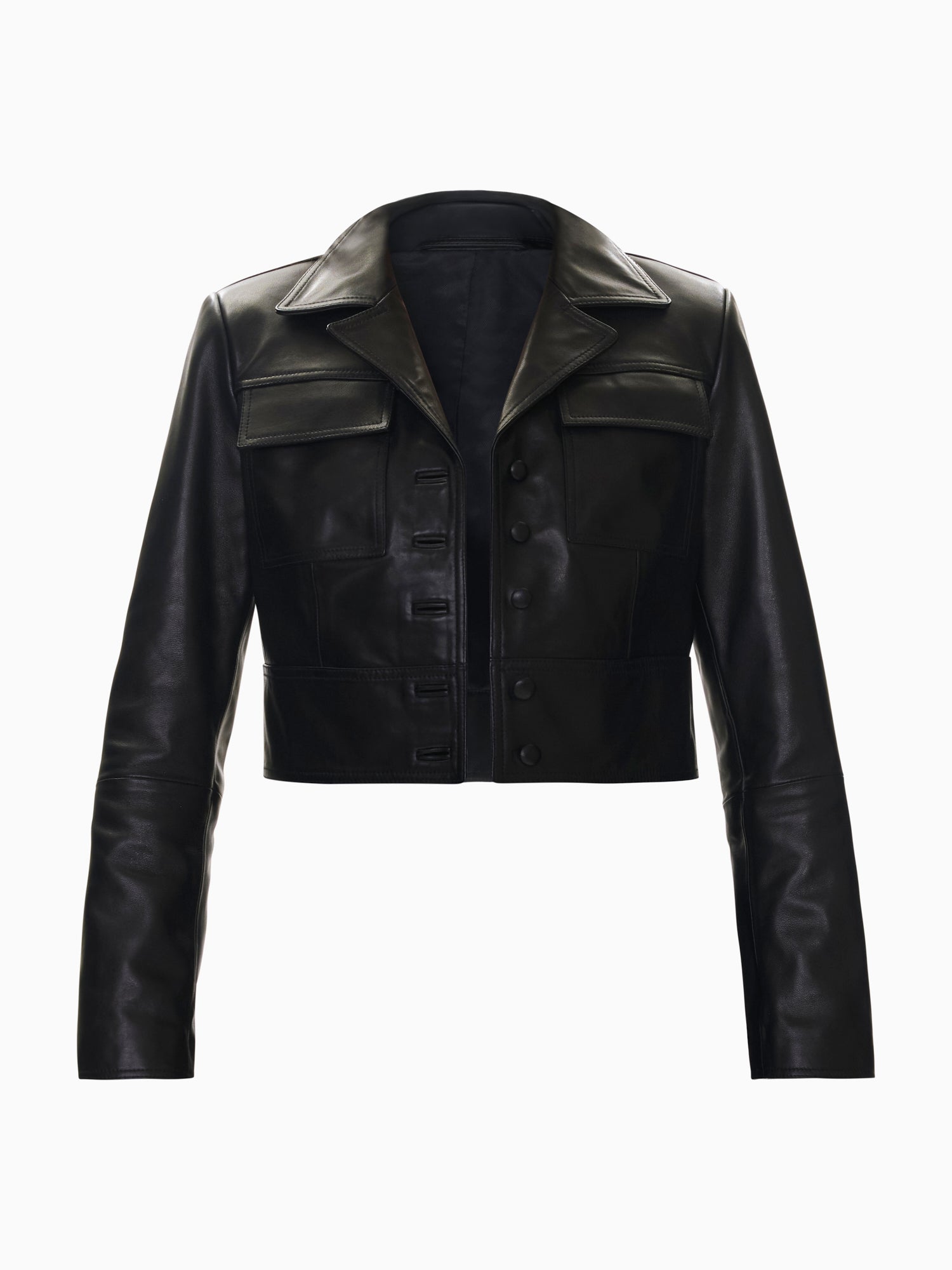Piper Crop Leather Jacket in Noir by Rebecca Taylor