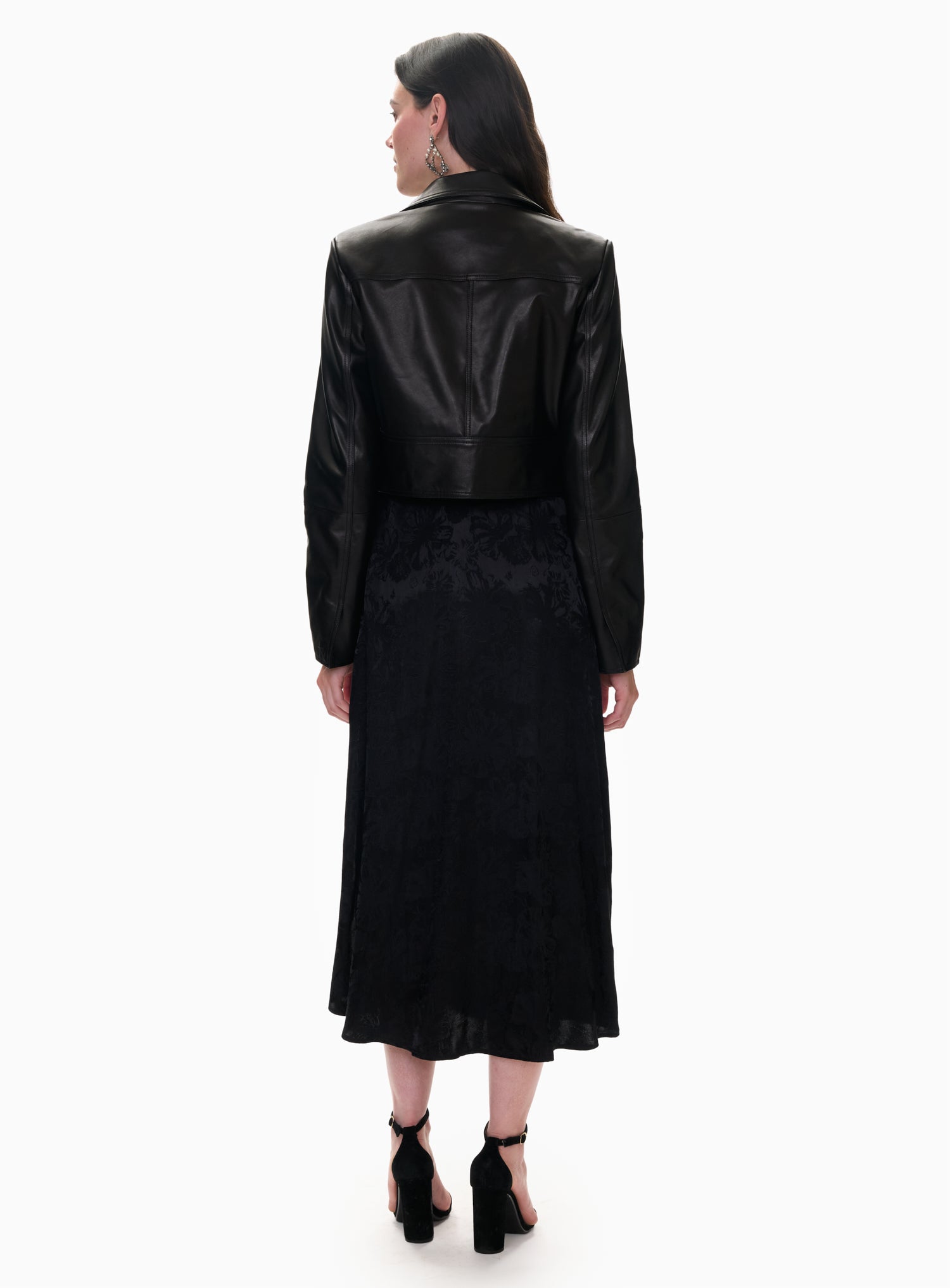 Piper Crop Leather Jacket in Noir by Rebecca Taylor