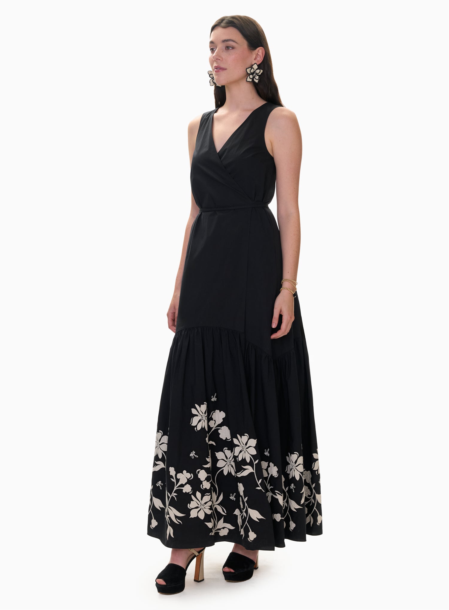 Quinn Applique Dress in Noir by Rebecca Taylor