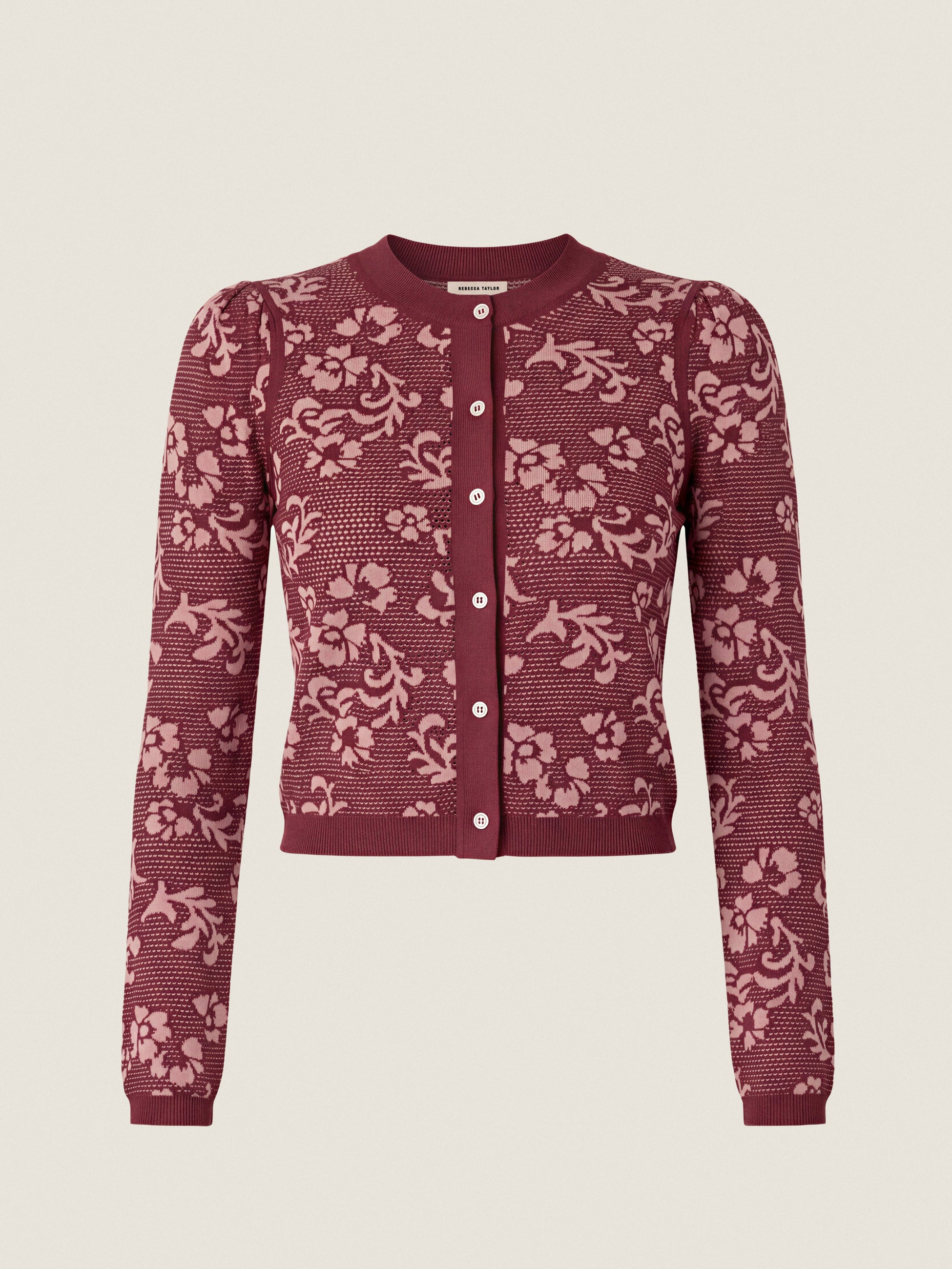 Bryn Jacquard Cardigan in Cotto/Blush by Rebecca Taylor