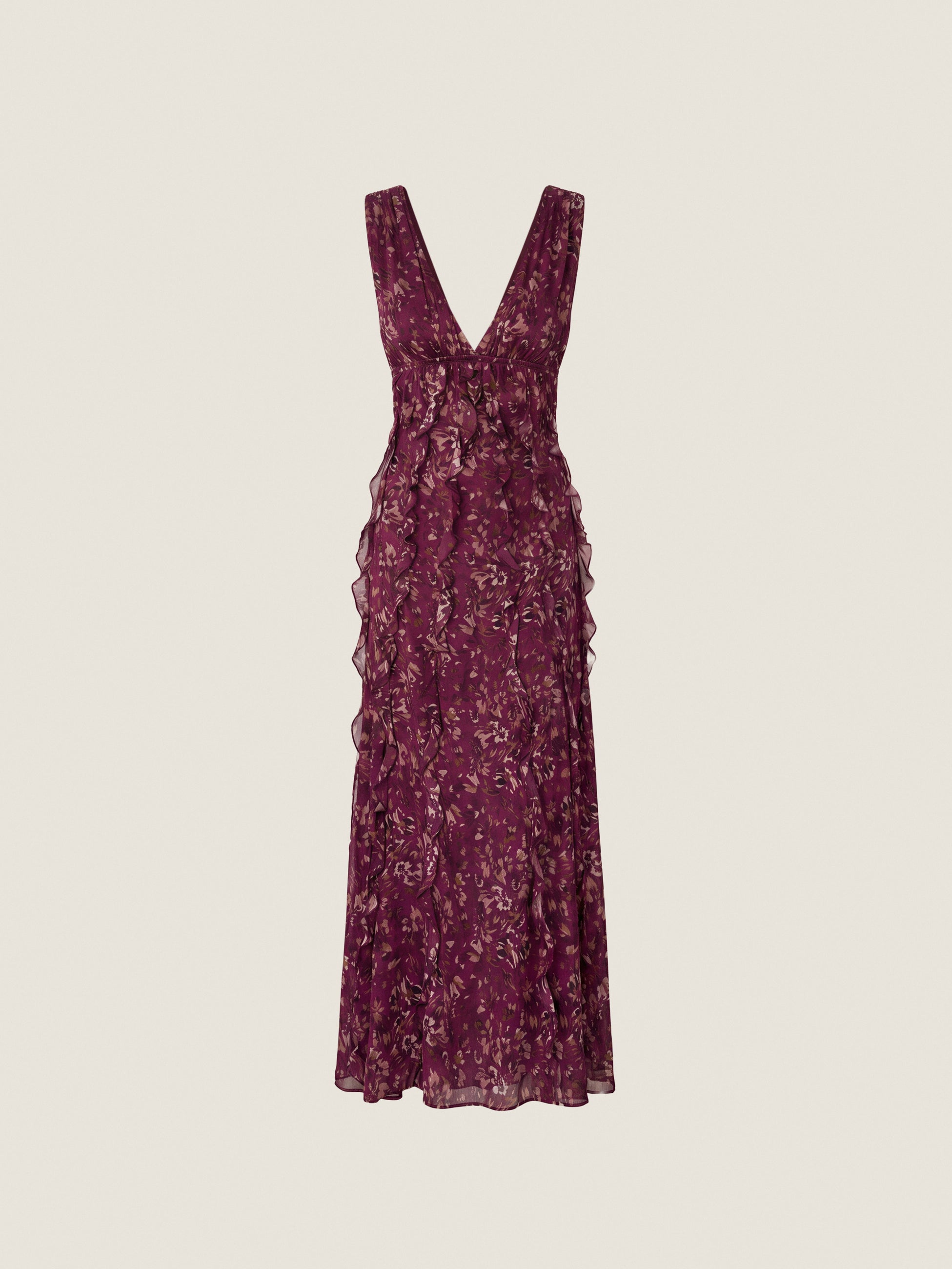 Tessa Ruffle Dress in Cranberry Multi by Rebecca Taylor