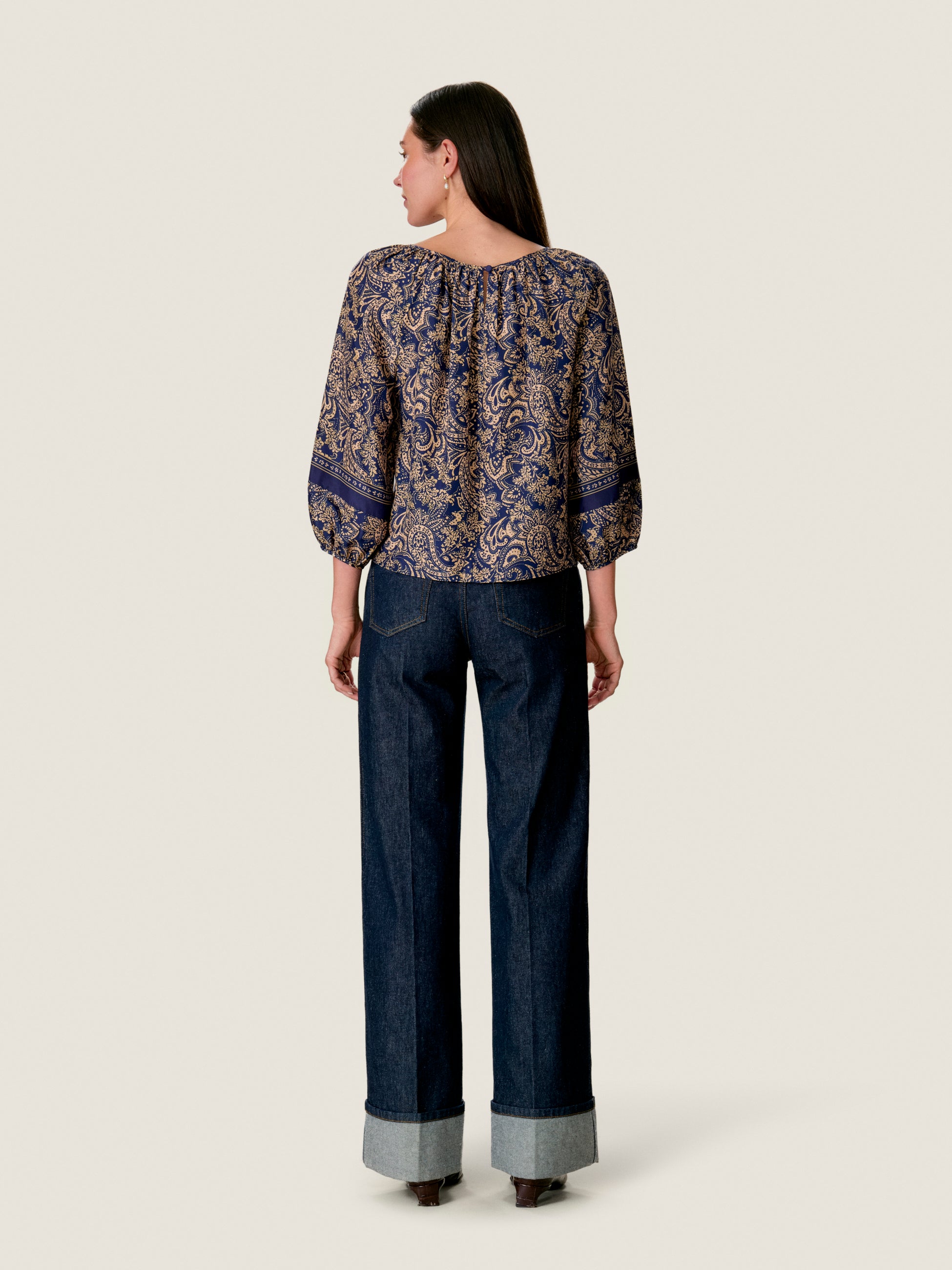 Reese Paisley Blouse in Maritime Multi by Rebecca Taylor