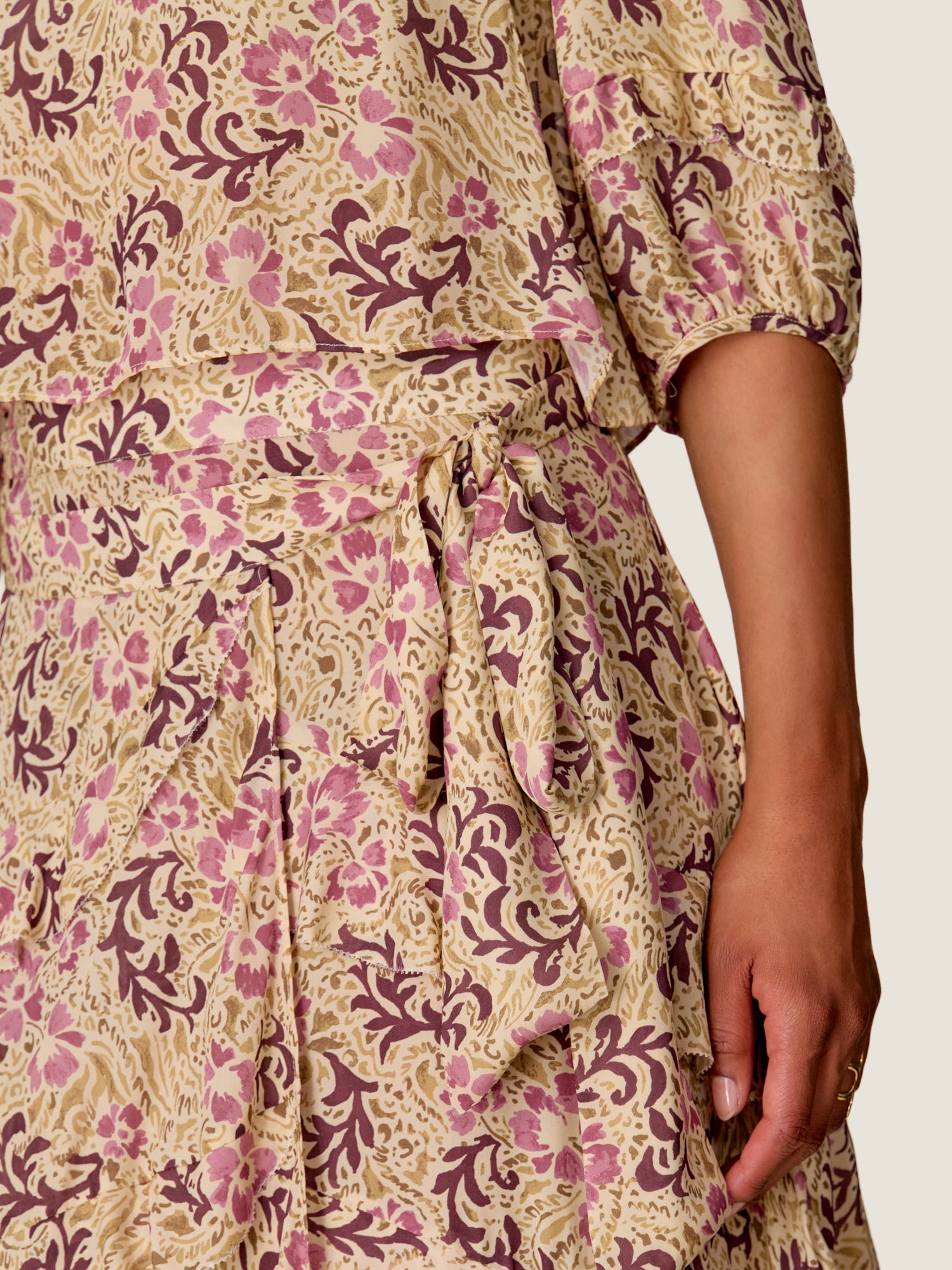 Rae Ruffle Wrap Skirt in Alabaster Multi by Rebecca Taylor