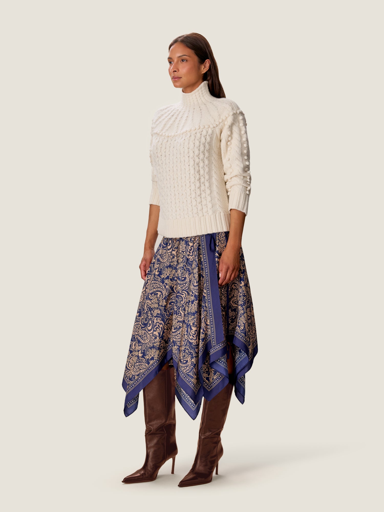 Tatum Scarf Skirt in Maritime Multi by Rebecca Taylor