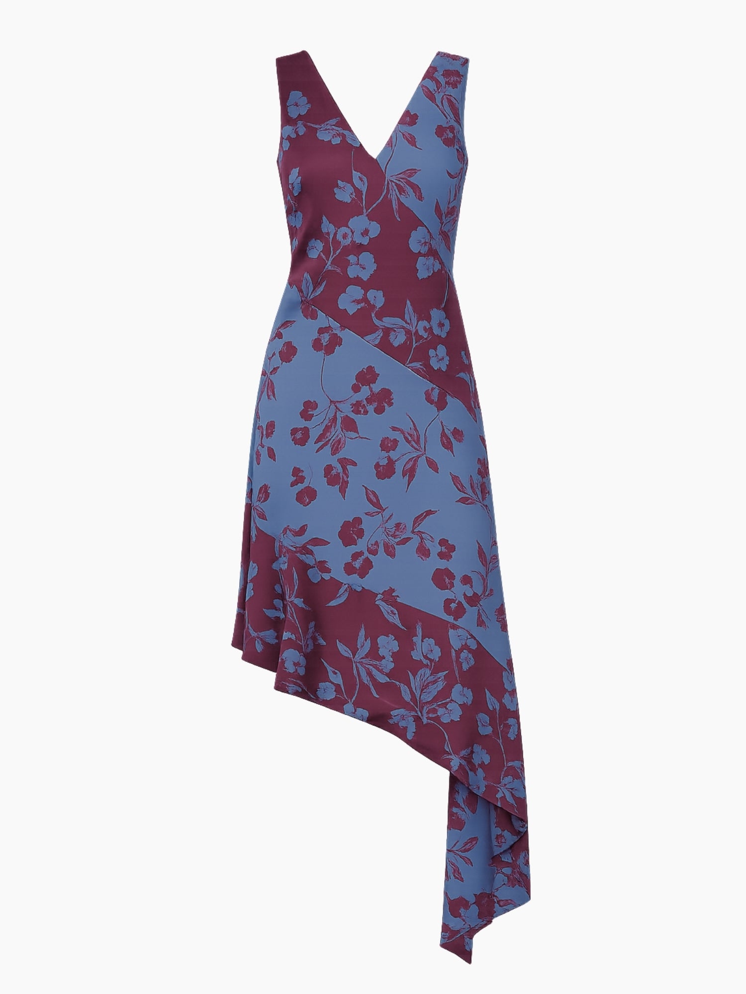 Harper Print Mix Dress in Cornflower/Plum Multi by Rebecca Taylor