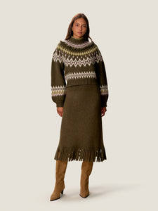 Emelia Fringe Sweater Skirt