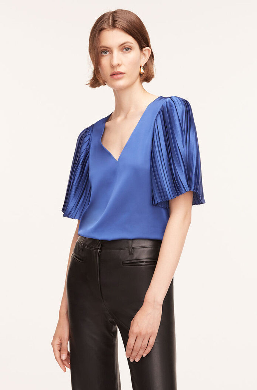 Pleated Sleeve Blouse in Cobalt by Rebecca Taylor