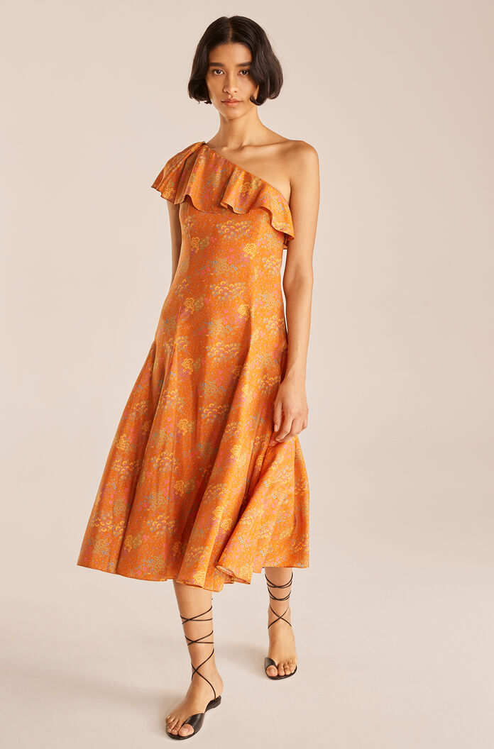 Isabelle Dress in Isabelle Fleur Burnt Orange Combo by Rebecca Taylor
