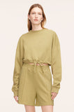 Cropped Terry Sweatshirt With Drawcord