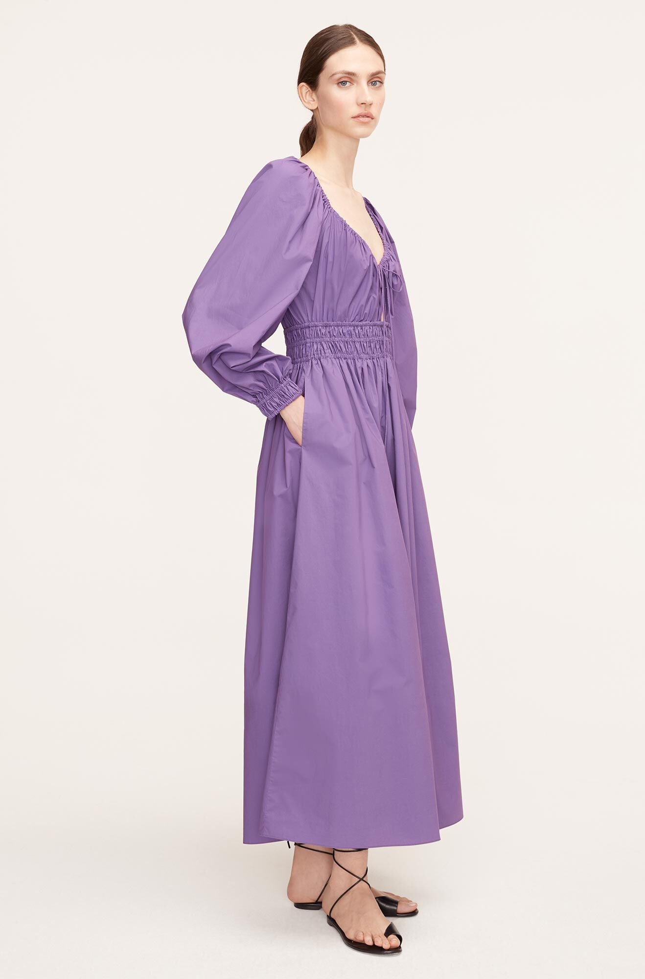 cotton poplin smocked midi dress Rebecca Taylor Foxglove Poplin Smocked Waist Dress | Fox Glove