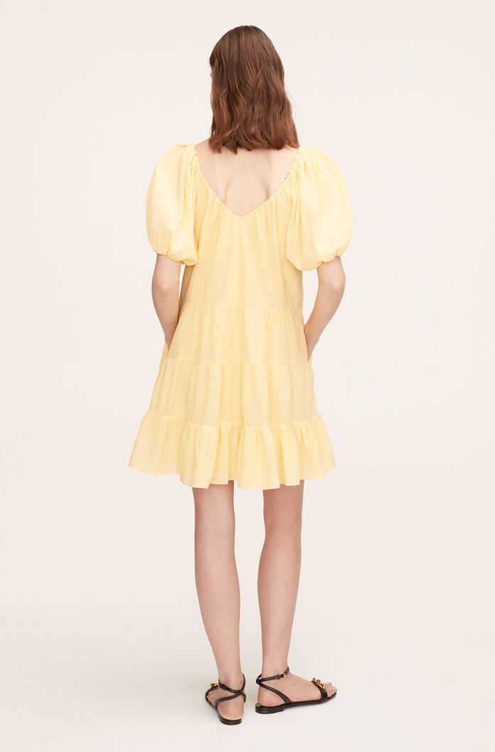 Textured Tiered Dress in Chamomile by Rebecca Taylor
